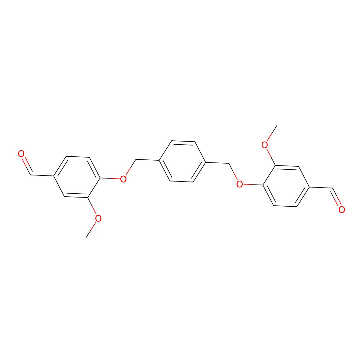 Benzaldehyde, 4,4'-[1,4-phenylenebis(methyleneoxy)]bis[3-methoxy- molecular structure, CAS 101913-38-6