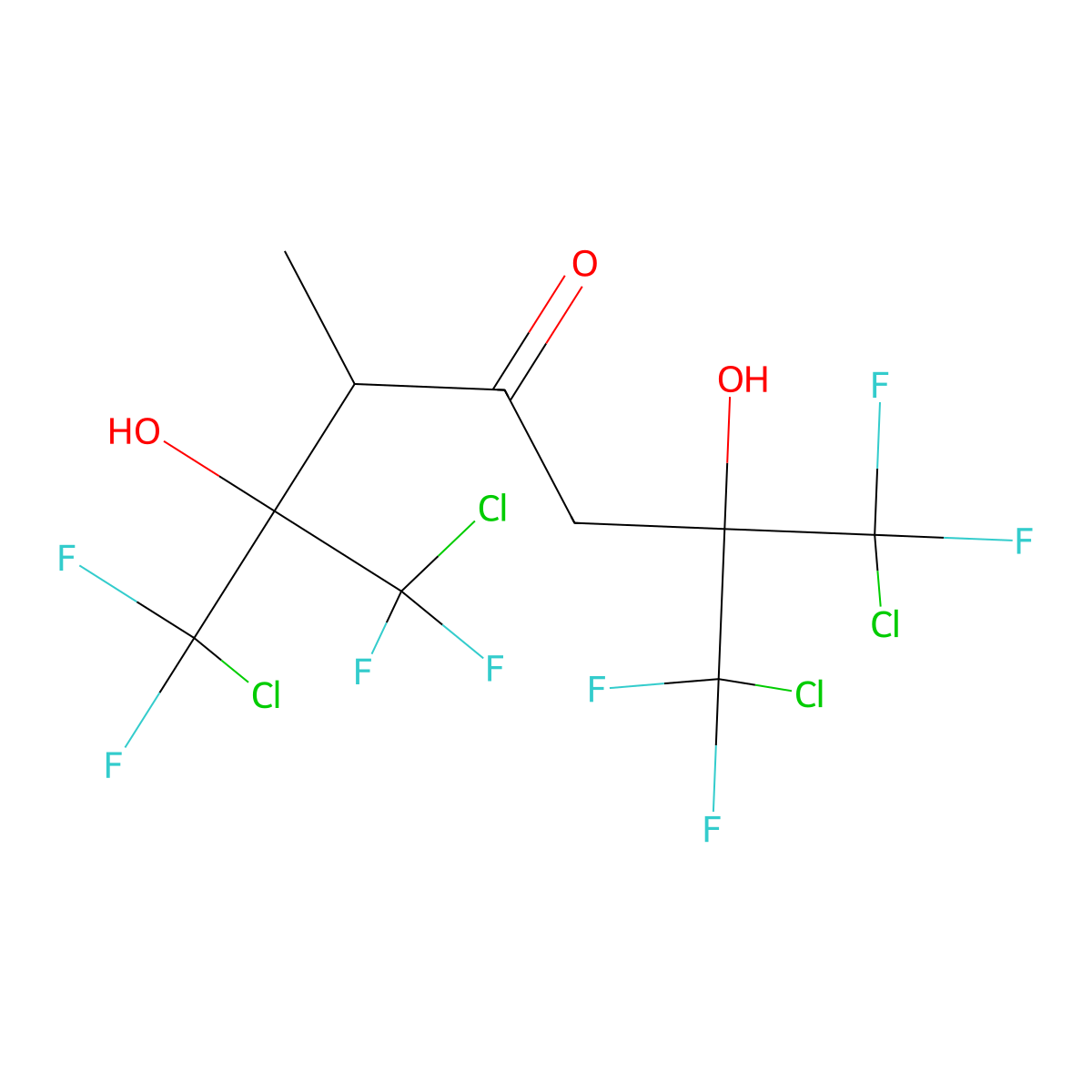 4-Heptanone, 2,6-bis(chlorodifluoromethly)-1,7-dichloro-2,6-dihydroxy-3-methyl-1,1,7,7-tetrafluoro- molecular structure, CAS 101913-78-4