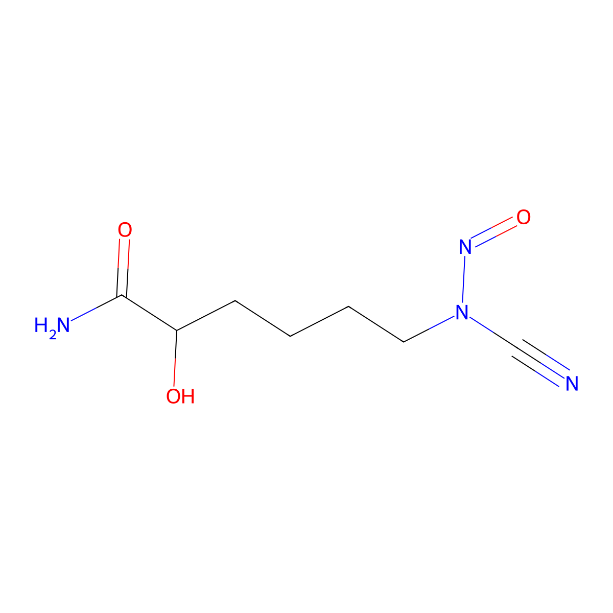 2-Hydroxy-6-(nitrosocyanamido)hexanamide molecular structure, CAS 101913-96-6