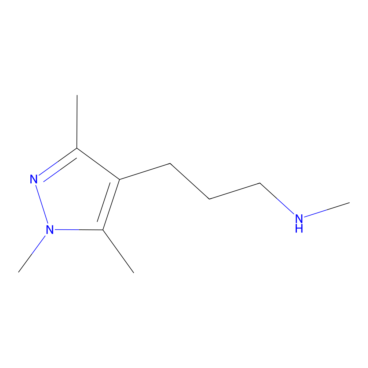 N-Methyl-N-[3-(1,3,5-trimethyl-1H-pyrazol-4-YL)-propyl]amine molecular structure, CAS 1019130-43-8