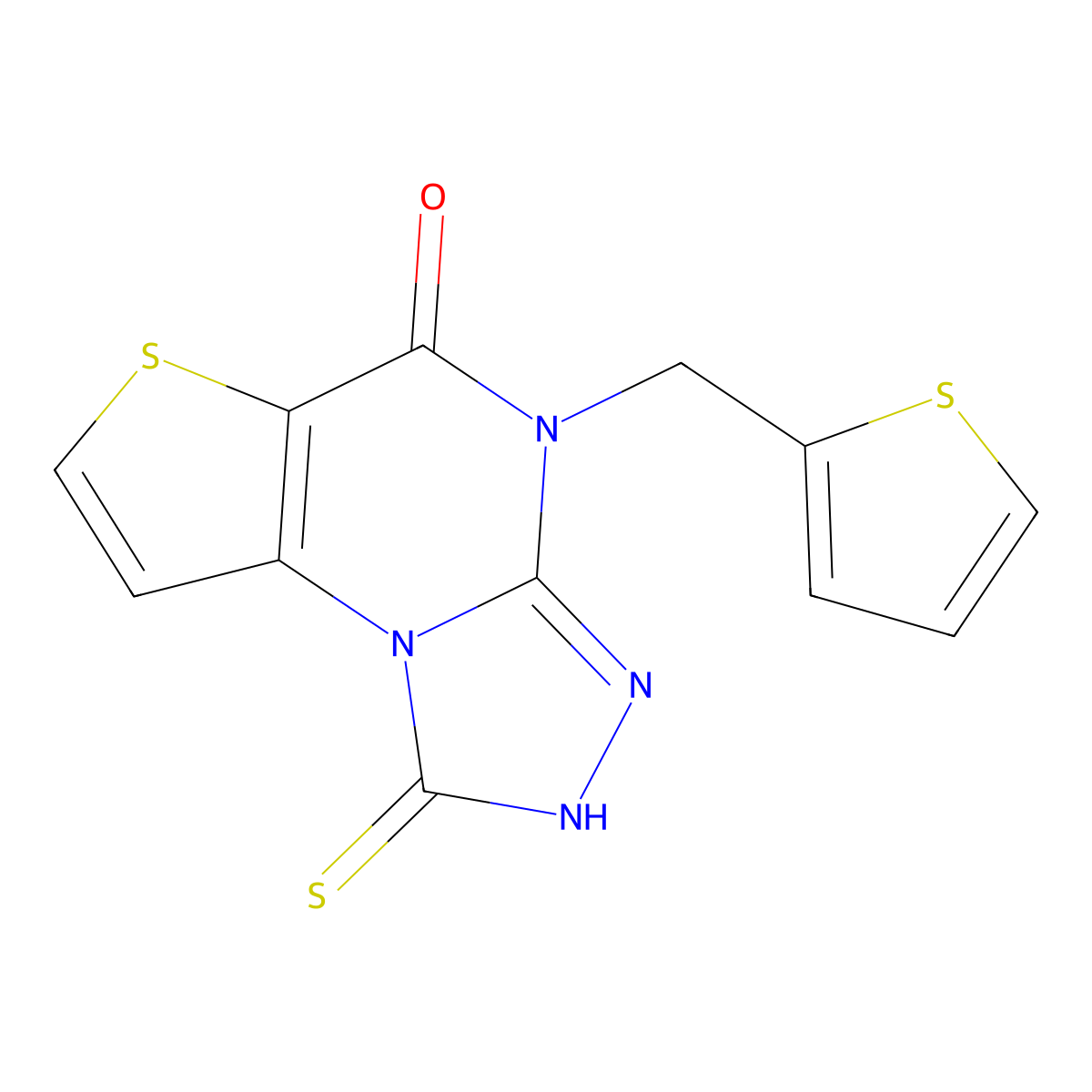 4-(thiophen-2-ylmethyl)-1-thioxo-1,2-dihydrothieno[2,3-e][1,2,4]triazolo[4,3-a]pyrimidin-5(4H)-one molecular structure, CAS 1019137-62-2