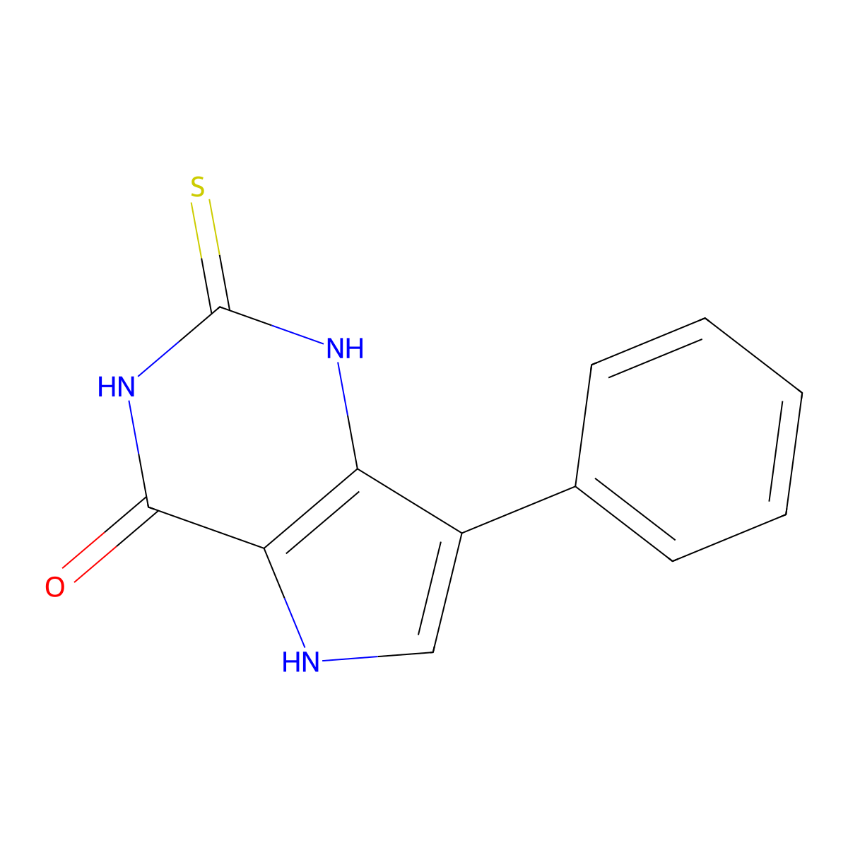 7-phenyl-2-thioxo-1,2,3,5-tetrahydro-4H-pyrrolo[3,2-d]pyrimidin-4-one molecular structure, CAS 1019137-74-6