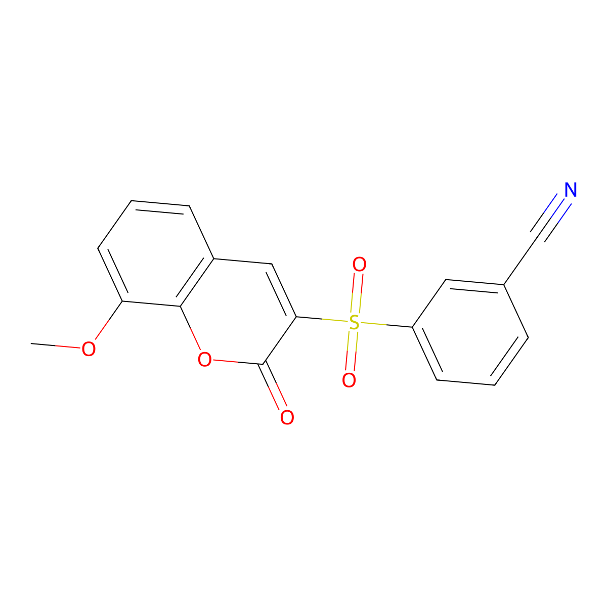 3-[(8-methoxy-2-oxo-2H-chromen-3-yl)sulfonyl]benzonitrile molecular structure, CAS 1019137-89-3