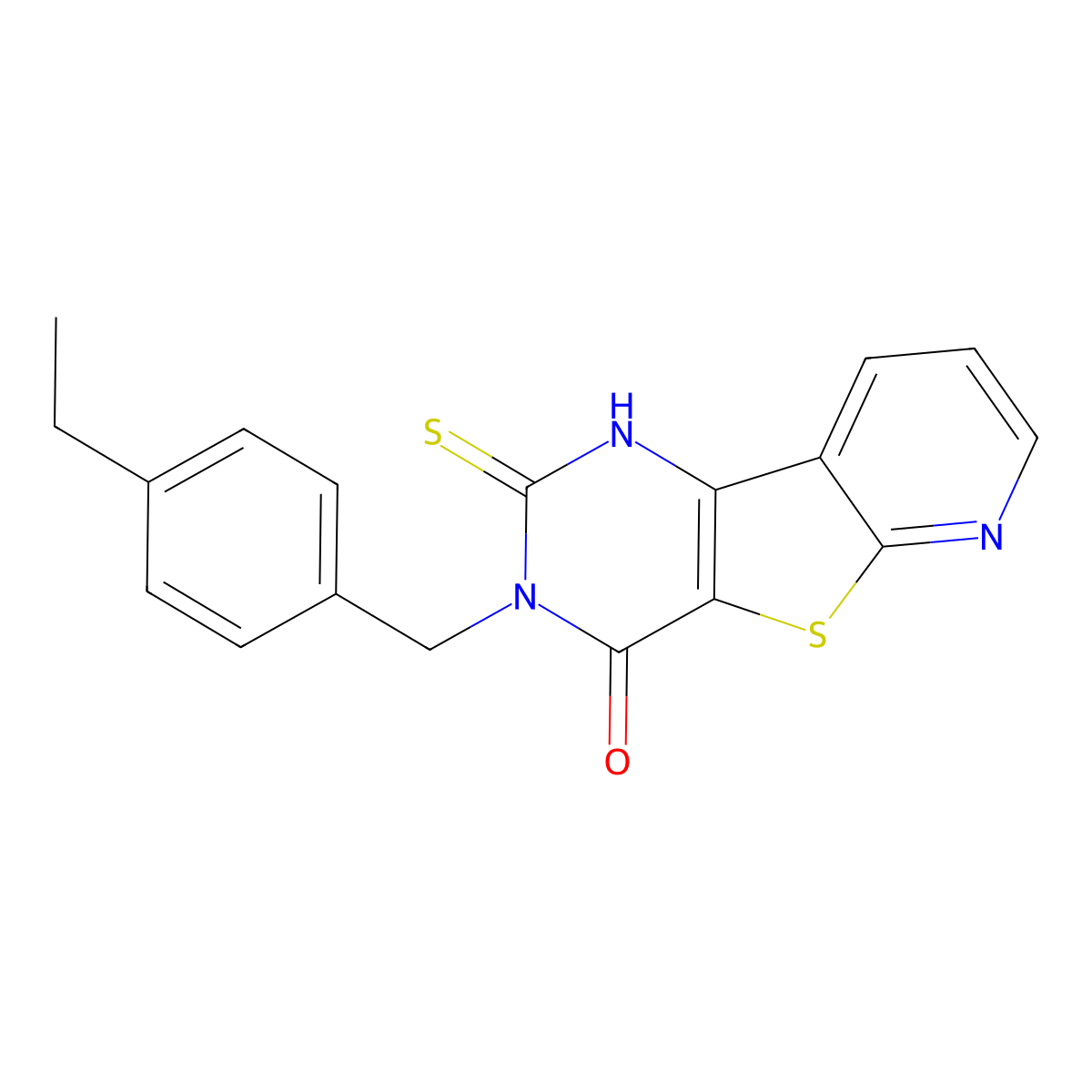 3-(4-ethylbenzyl)-2-thioxo-2,3-dihydropyrido[3',2':4,5]thieno[3,2-d]pyrimidin-4(1H)-one molecular structure, CAS 1019138-26-1