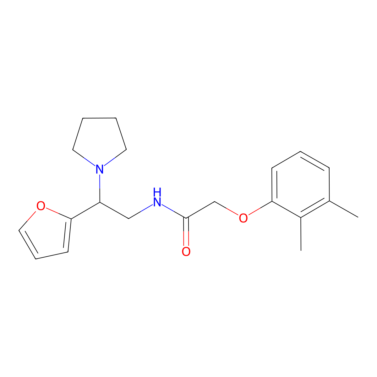 2-(2,3-dimethylphenoxy)-N-[2-(furan-2-yl)-2-(pyrrolidin-1-yl)ethyl]acetamide molecular structure, CAS 1019144-01-4