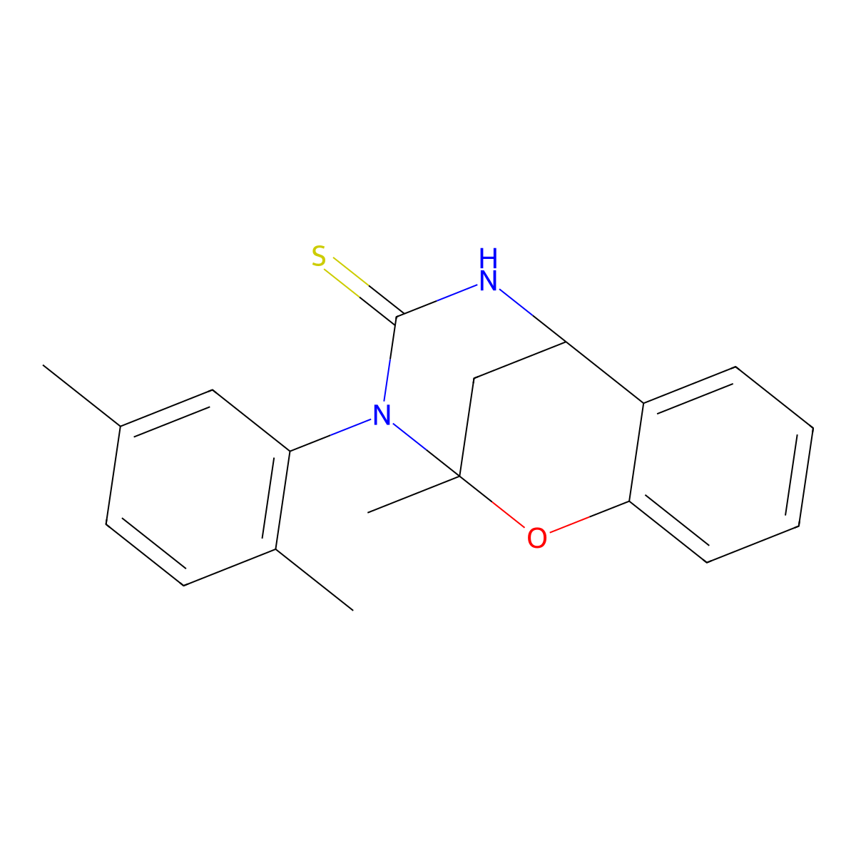3-(2,5-dimethylphenyl)-2-methyl-5,6-dihydro-2H-2,6-methanobenzo[g][1,3,5]oxadiazocine-4(3H)-thione molecular structure, CAS 1019148-88-9