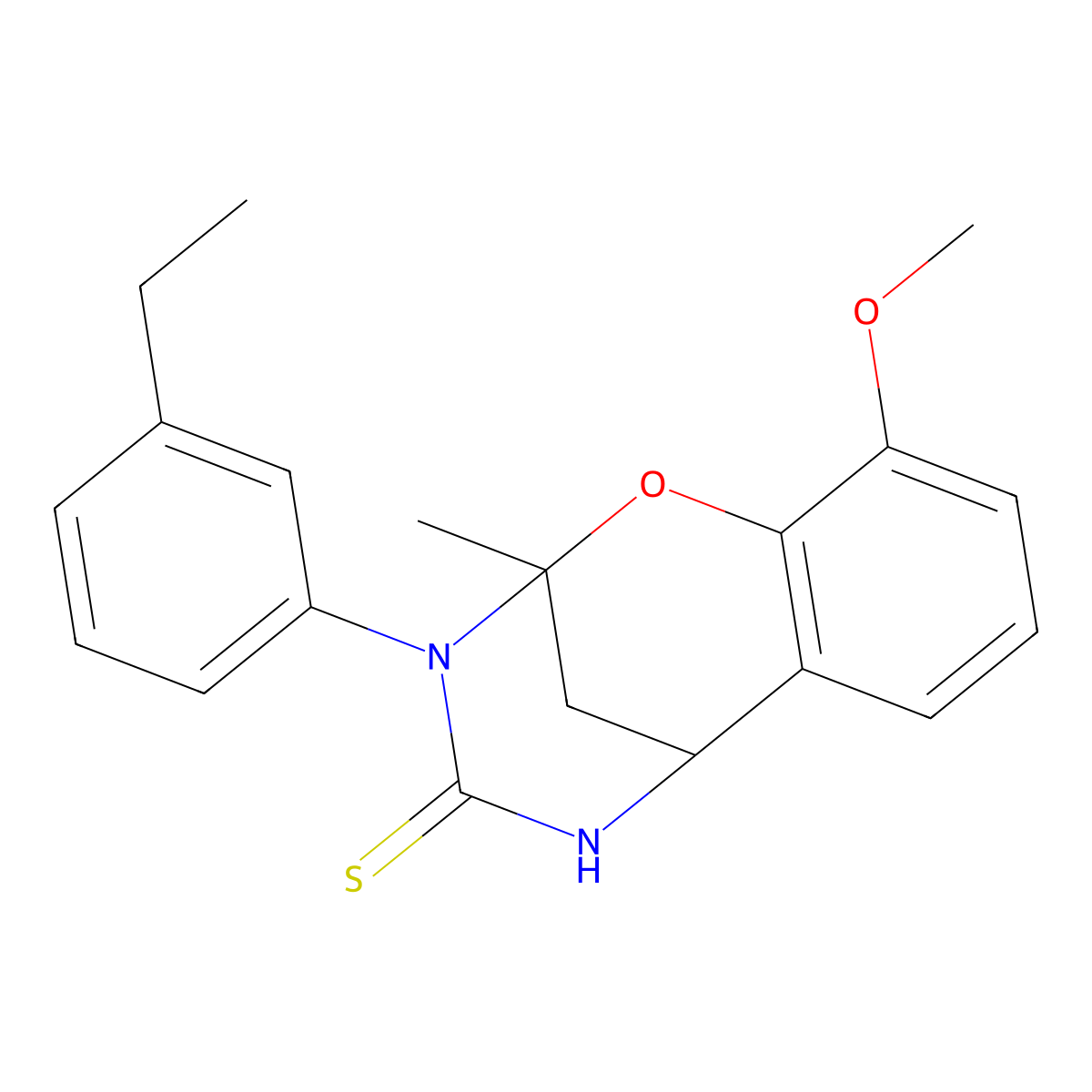 3-(3-ethylphenyl)-10-methoxy-2-methyl-5,6-dihydro-2H-2,6-methanobenzo[g][1,3,5]oxadiazocine-4(3H)-thione molecular structure, CAS 1019149-45-1