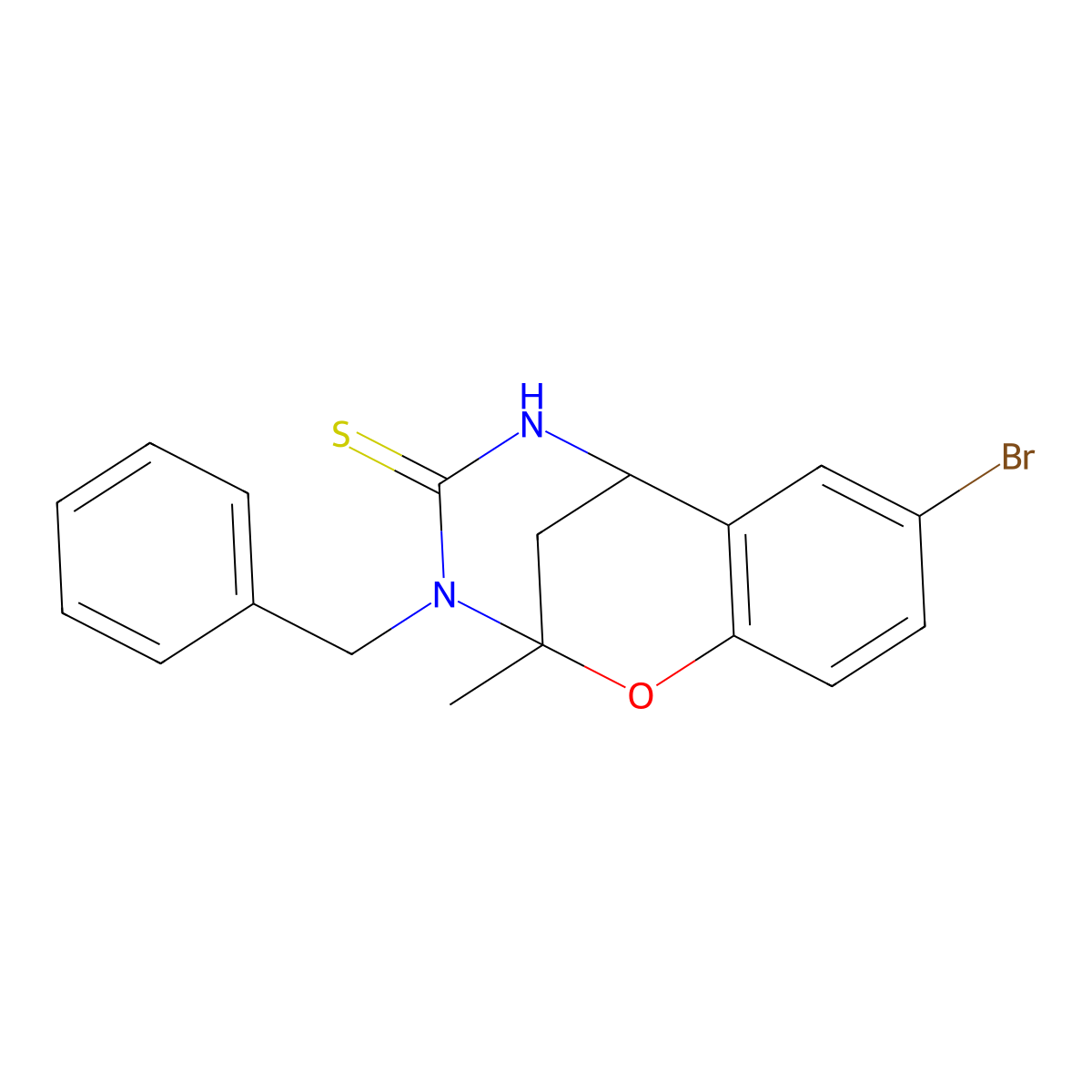 3-benzyl-8-bromo-2-methyl-5,6-dihydro-2H-2,6-methanobenzo[g][1,3,5]oxadiazocine-4(3H)-thione molecular structure, CAS 1019149-61-1