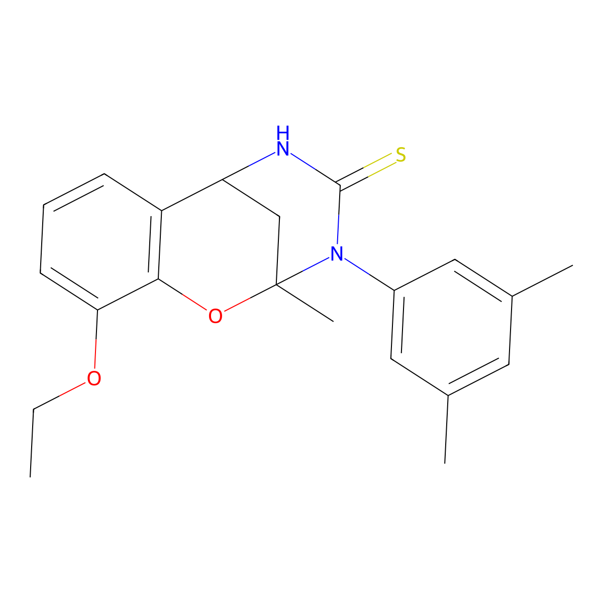 3-(3,5-dimethylphenyl)-10-ethoxy-2-methyl-5,6-dihydro-2H-2,6-methanobenzo[g][1,3,5]oxadiazocine-4(3H)-thione molecular structure, CAS 1019149-95-1