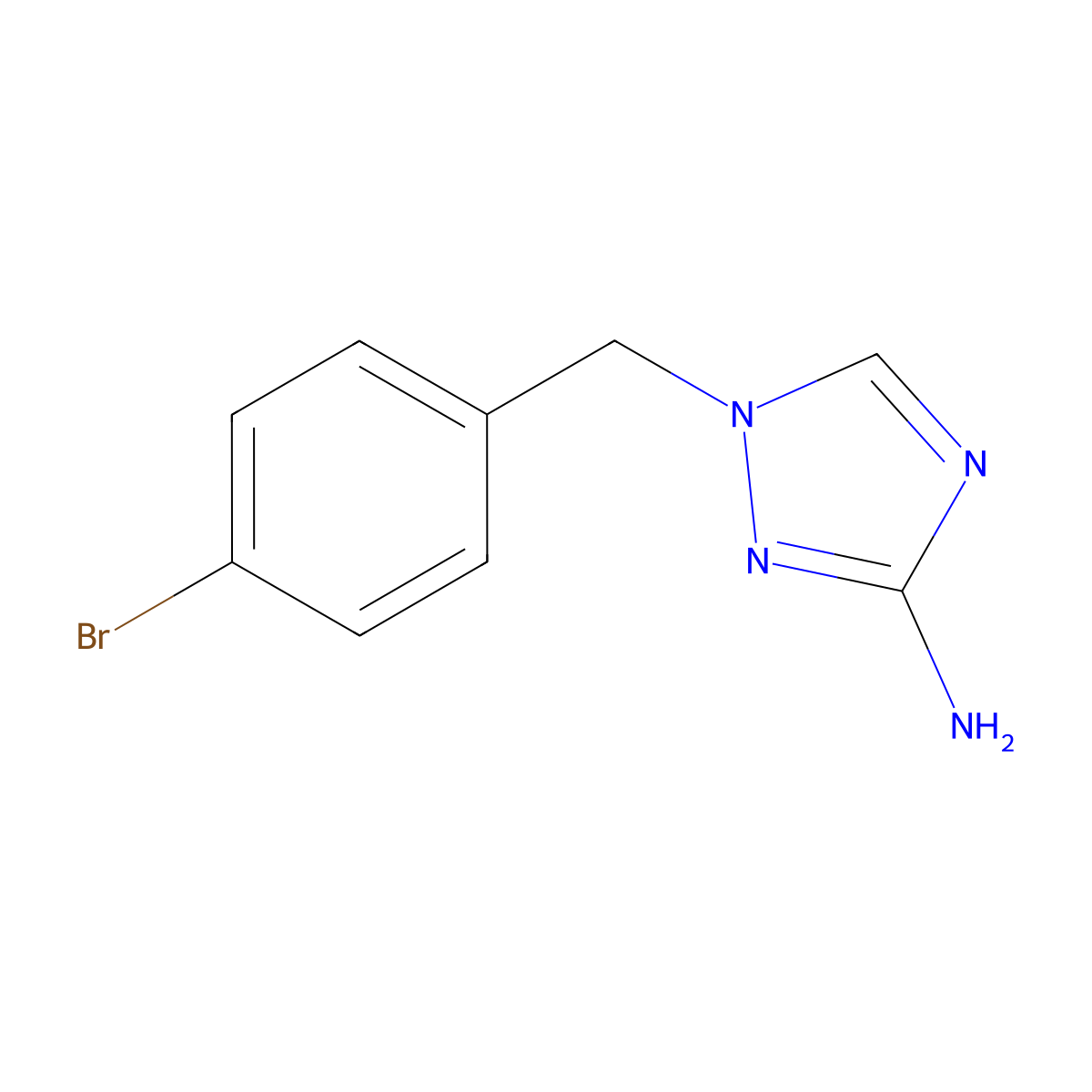 1-((4-bromophenyl)methyl)-1H-1,2,4-triazol-3-amine molecular structure, CAS 1019150-05-0