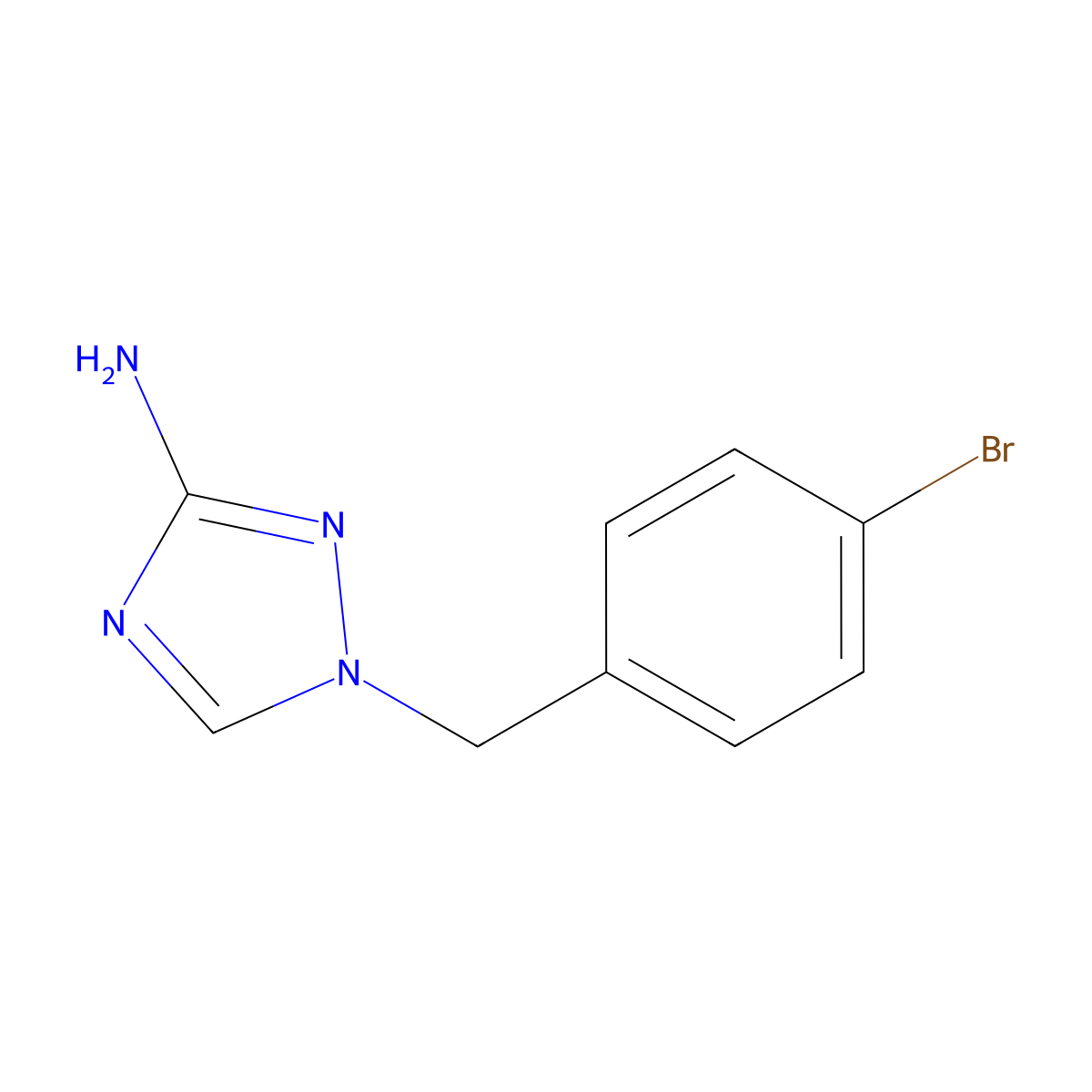 1-((4-bromophenyl)methyl)-1H-1,2,4-triazol-3-amine molecular structure, CAS 1019150-05-0