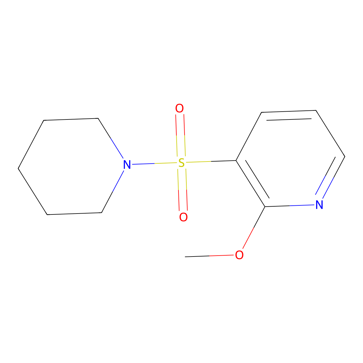 2-Methoxy-3-(piperidin-1-ylsulfonyl)pyridine molecular structure, CAS 1019152-07-8