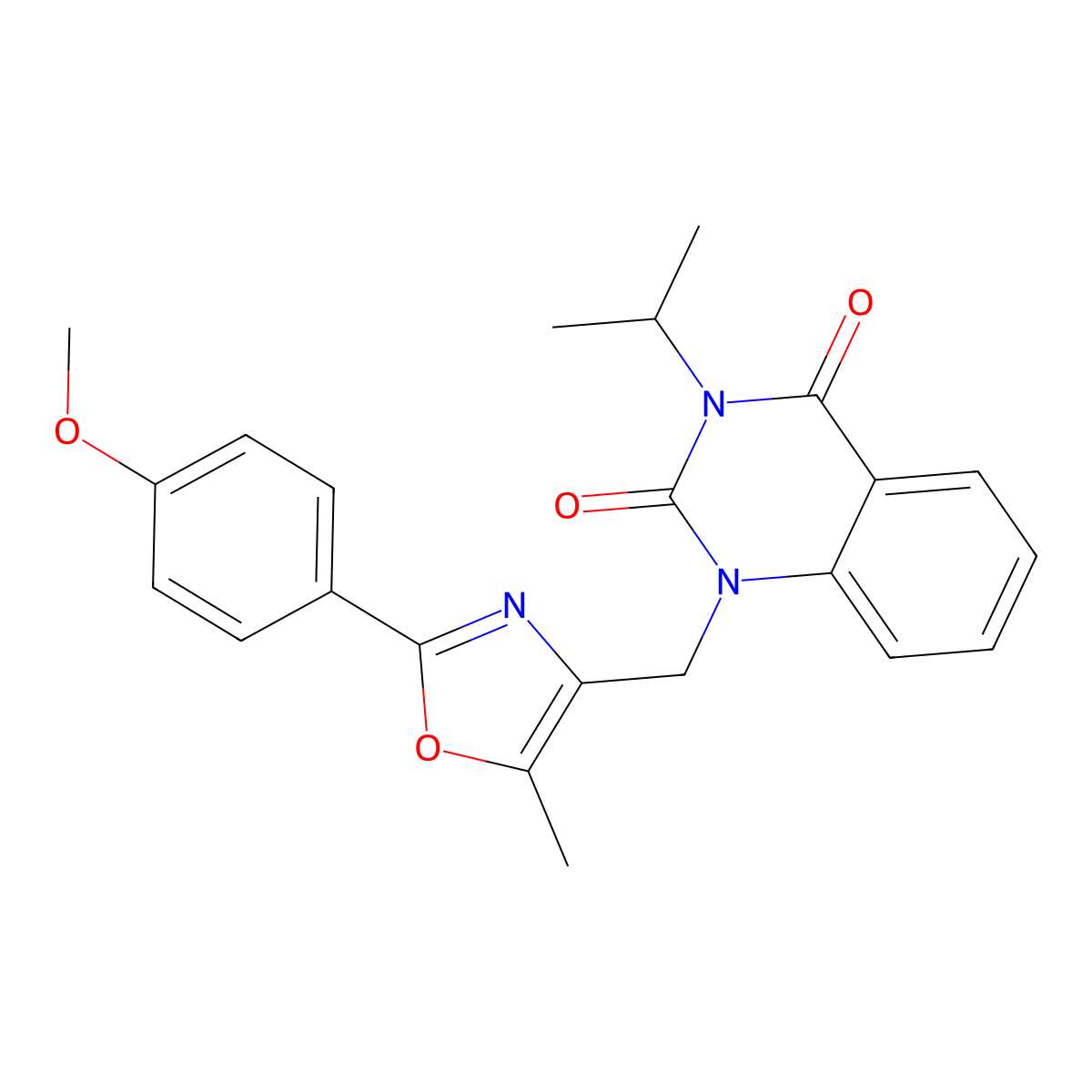 1-{[2-(4-Methoxyphenyl)-5-methyl-1,3-oxazol-4-yl]methyl}-3-(propan-2-yl)-1,2,3,4-tetrahydroquinazoline-2,4-dione molecular structure, CAS 1019152-28-3