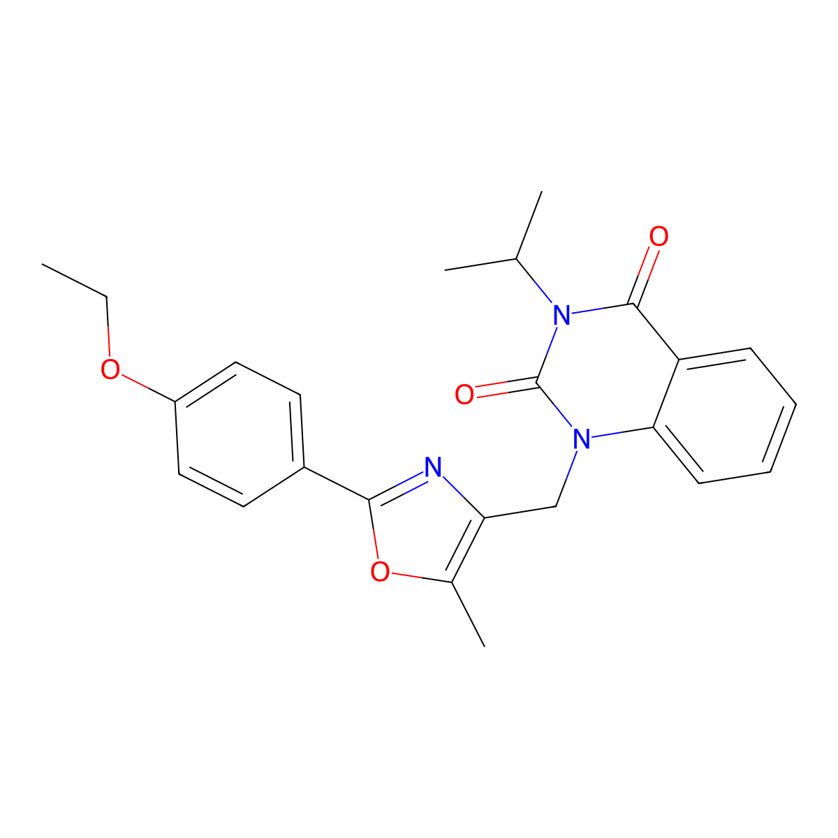 1-{[2-(4-Ethoxyphenyl)-5-methyl-1,3-oxazol-4-yl]methyl}-3-(propan-2-yl)-1,2,3,4-tetrahydroquinazoline-2,4-dione molecular structure, CAS 1019152-31-8