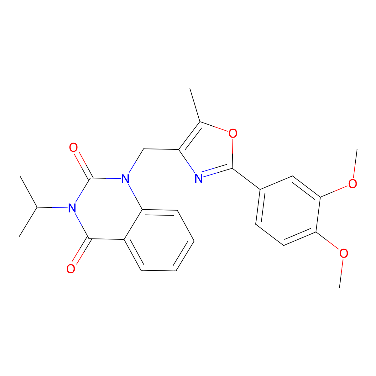 1-{[2-(3,4-Dimethoxyphenyl)-5-methyl-1,3-oxazol-4-yl]methyl}-3-(propan-2-yl)-1,2,3,4-tetrahydroquinazoline-2,4-dione molecular structure, CAS 1019152-34-1