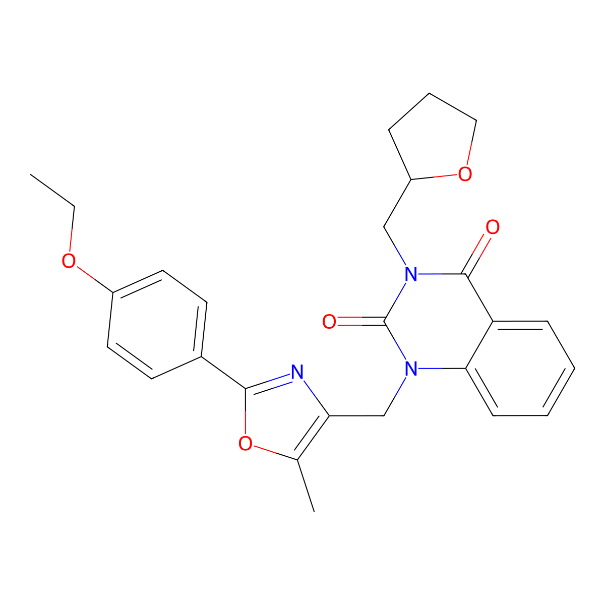 1-((2-(4-ethoxyphenyl)-5-methyloxazol-4-yl)methyl)-3-((tetrahydrofuran-2-yl)methyl)quinazoline-2,4(1H,3H)-dione molecular structure, CAS 1019152-58-9