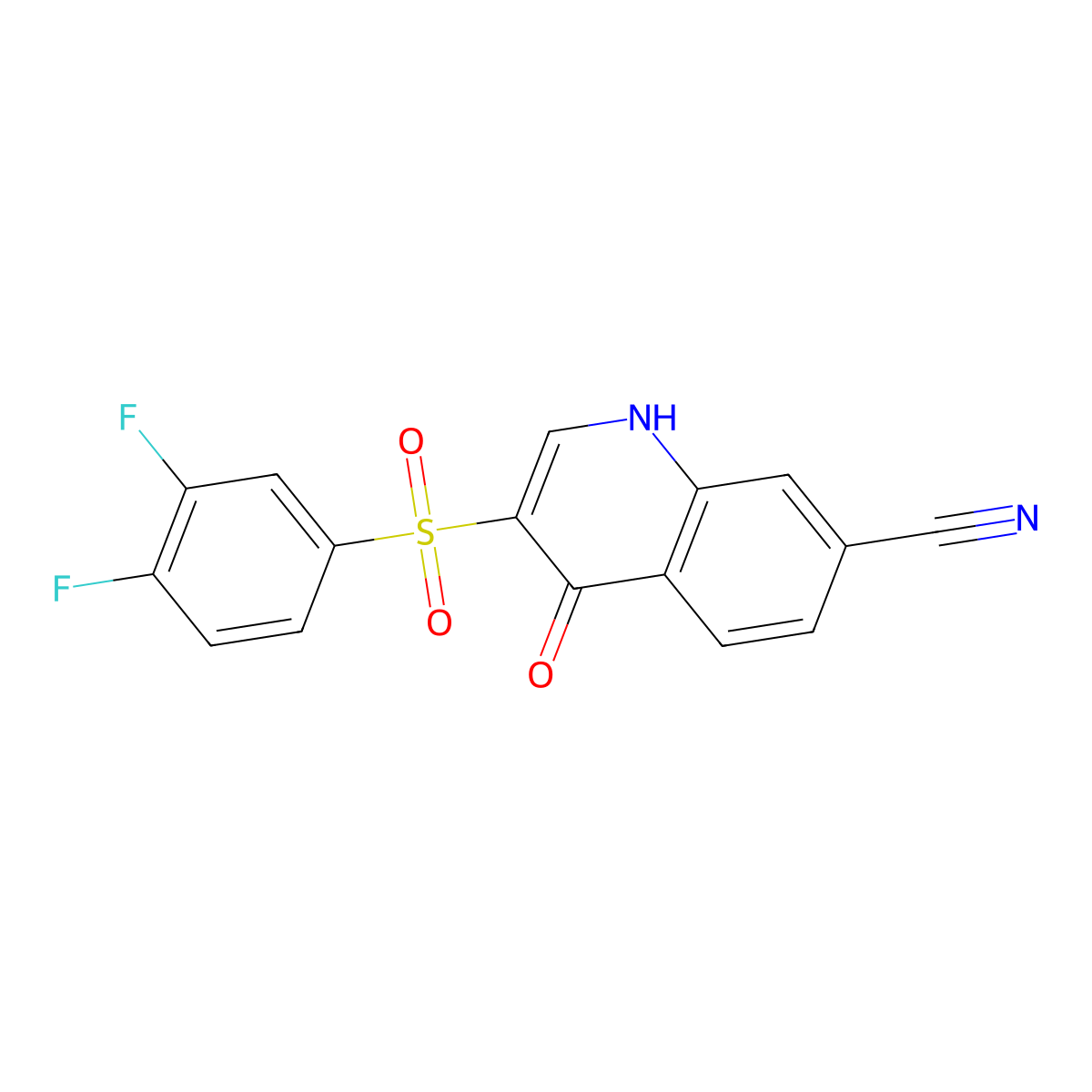 3-((3,4-Difluorophenyl)sulfonyl)-4-oxo-1,4-dihydroquinoline-7-carbonitrile molecular structure, CAS 1019152-85-2