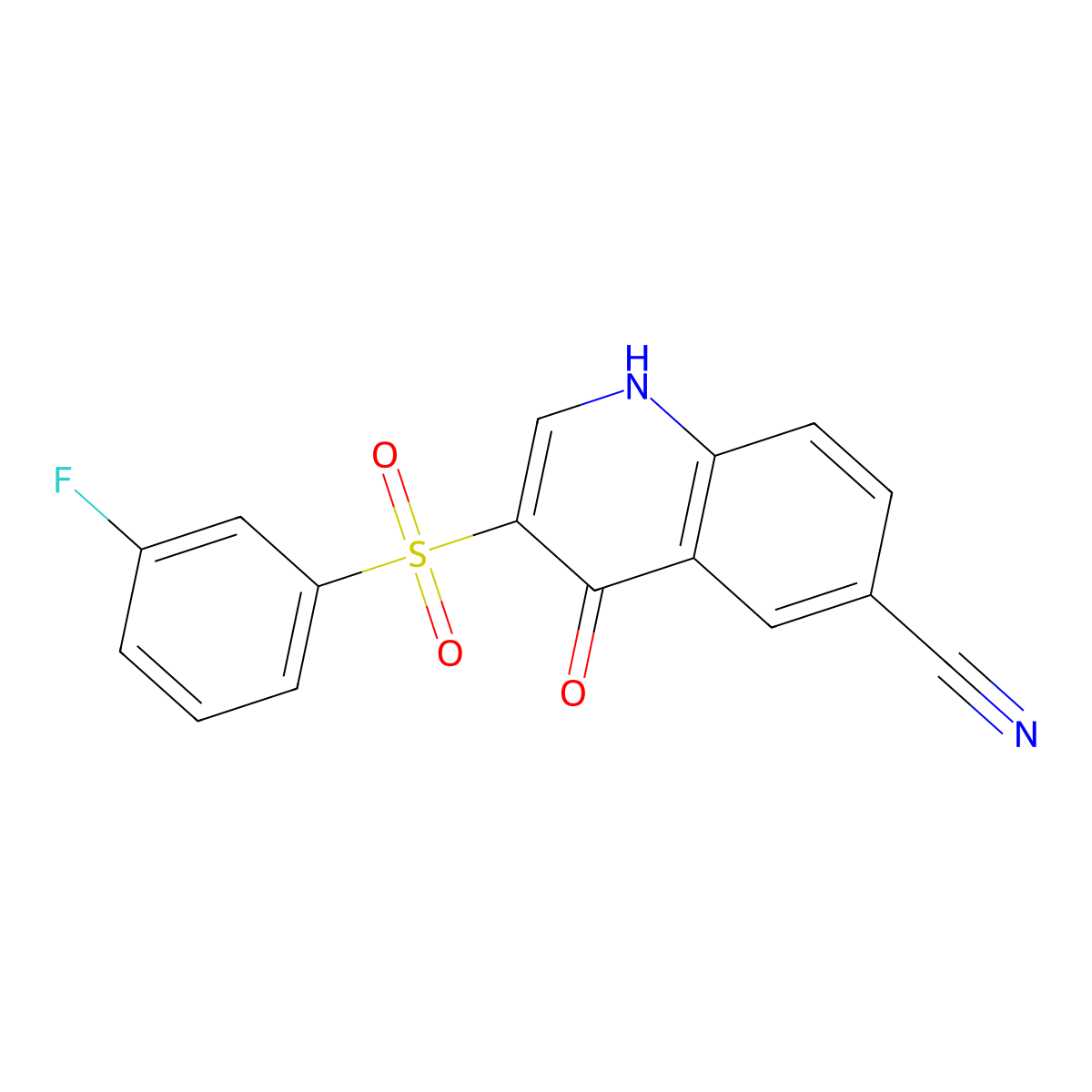 3-((3-Fluorophenyl)sulfonyl)-4-oxo-1,4-dihydroquinoline-6-carbonitrile molecular structure, CAS 1019153-05-9