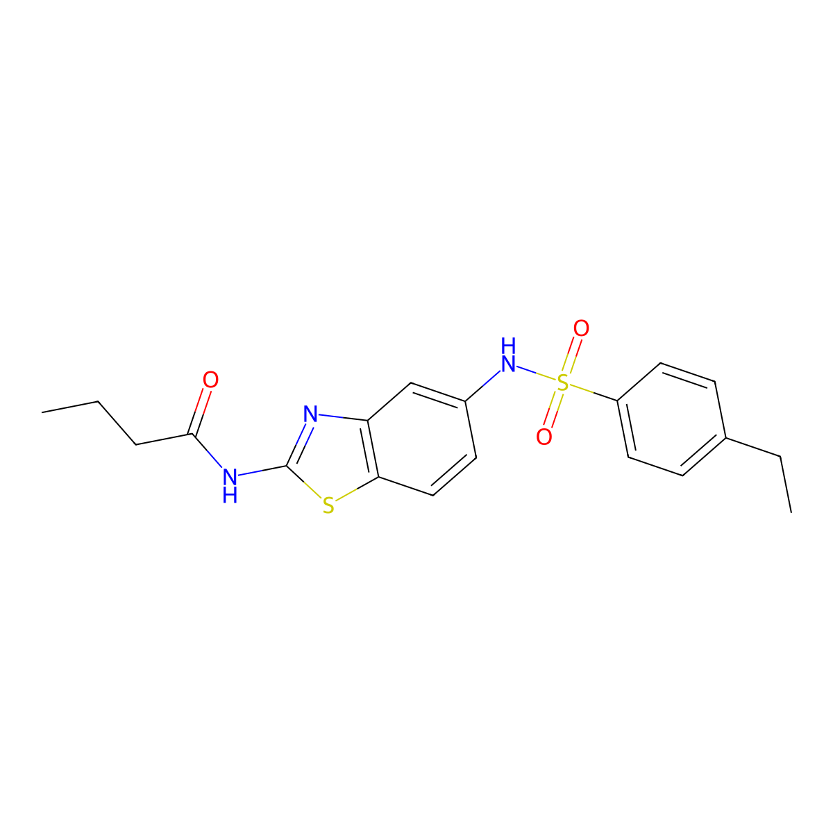 N-[5-(4-Ethylbenzenesulfonamido)-1,3-benzothiazol-2-YL]butanamide molecular structure, CAS 1019163-54-2