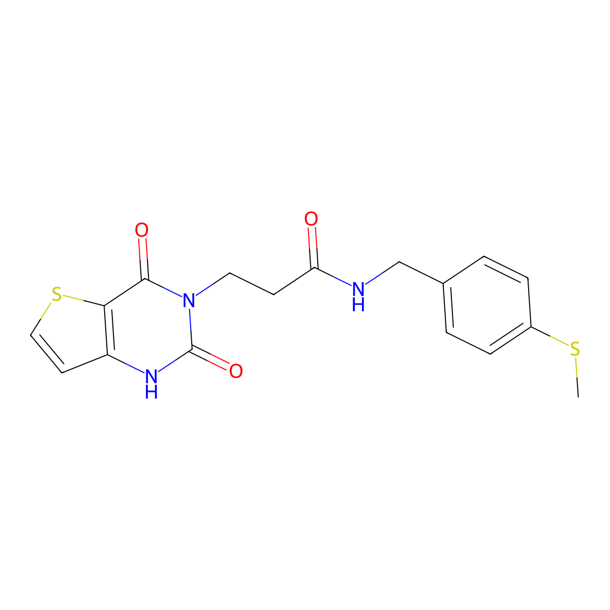 3-(2,4-dioxo-1,2-dihydrothieno[3,2-d]pyrimidin-3(4H)-yl)-N-(4-(methylthio)benzyl)propanamide molecular structure, CAS 1019164-97-6