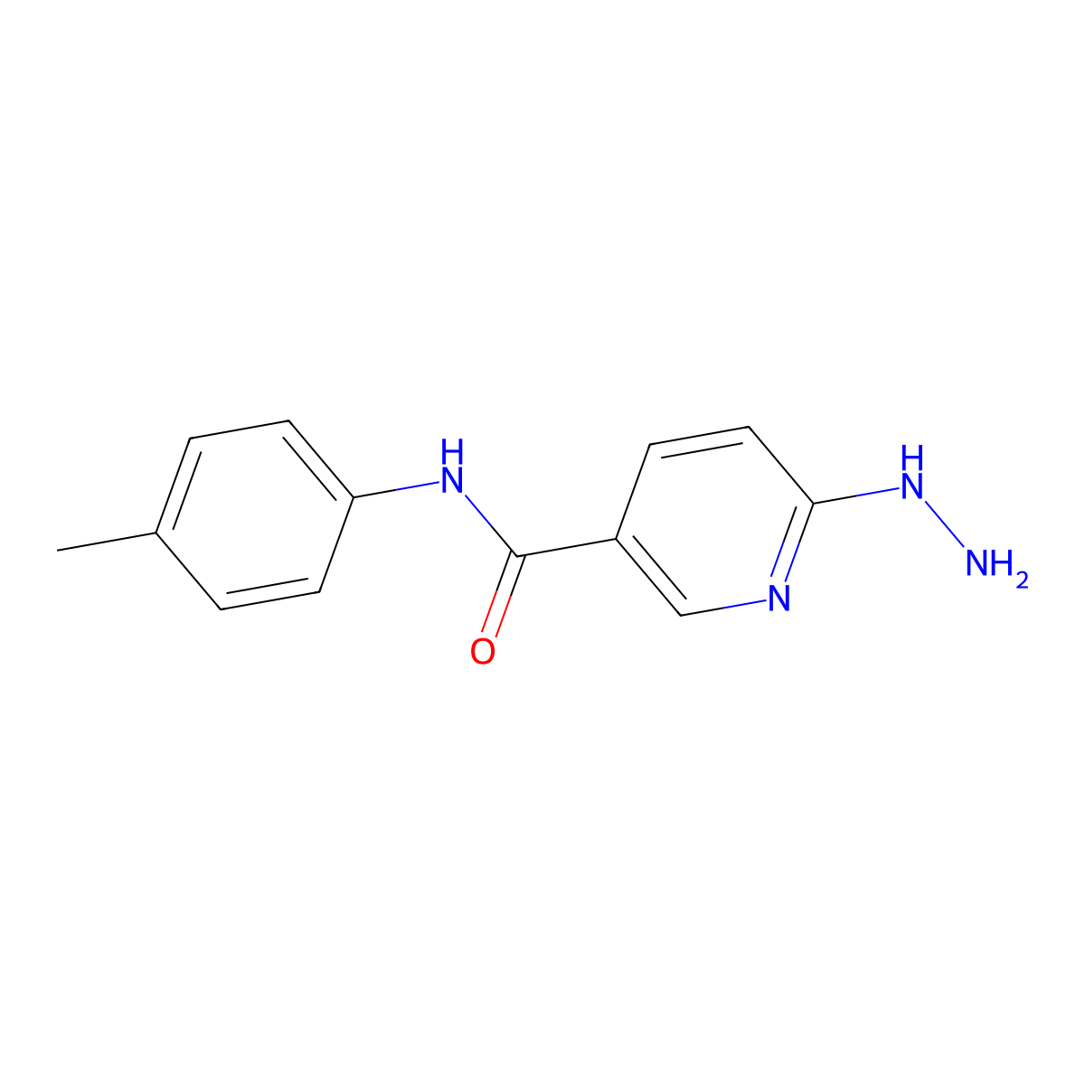 6-hydrazinyl-N-(p-tolyl)nicotinamide molecular structure, CAS 1019165-15-1