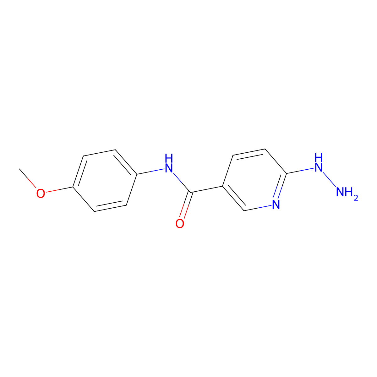 6-hydrazinyl-N-(4-methoxyphenyl)pyridine-3-carboxamide molecular structure, CAS 1019165-45-7