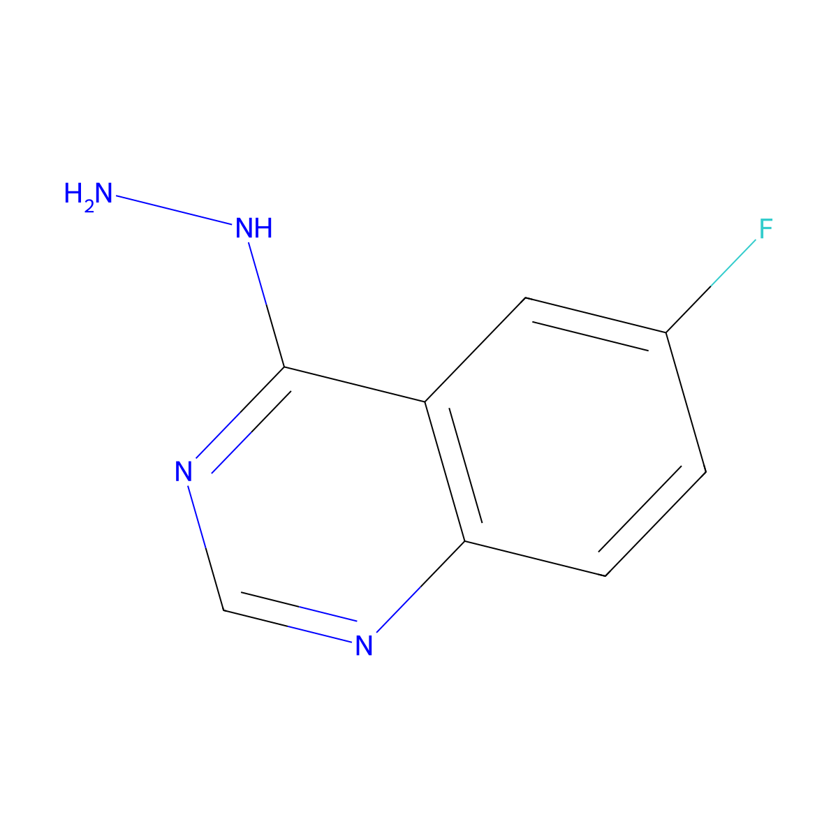 6-Fluoro-4-hydrazinylquinazoline molecular structure, CAS 1019166-35-8