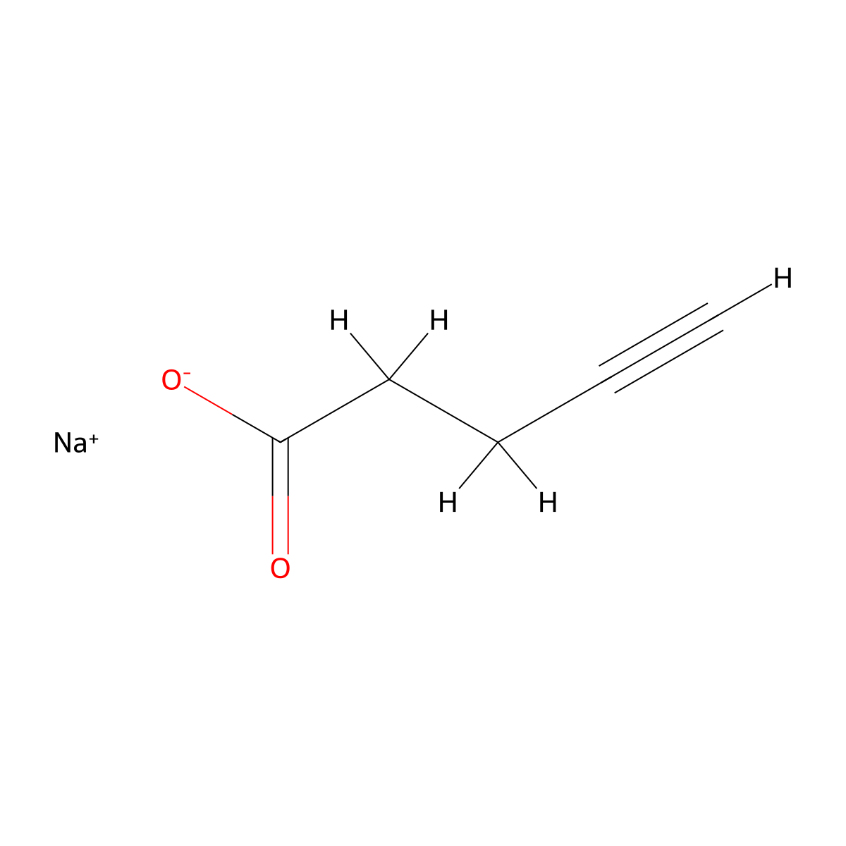 Sodium pent-4-ynoate molecular structure, CAS 101917-30-0