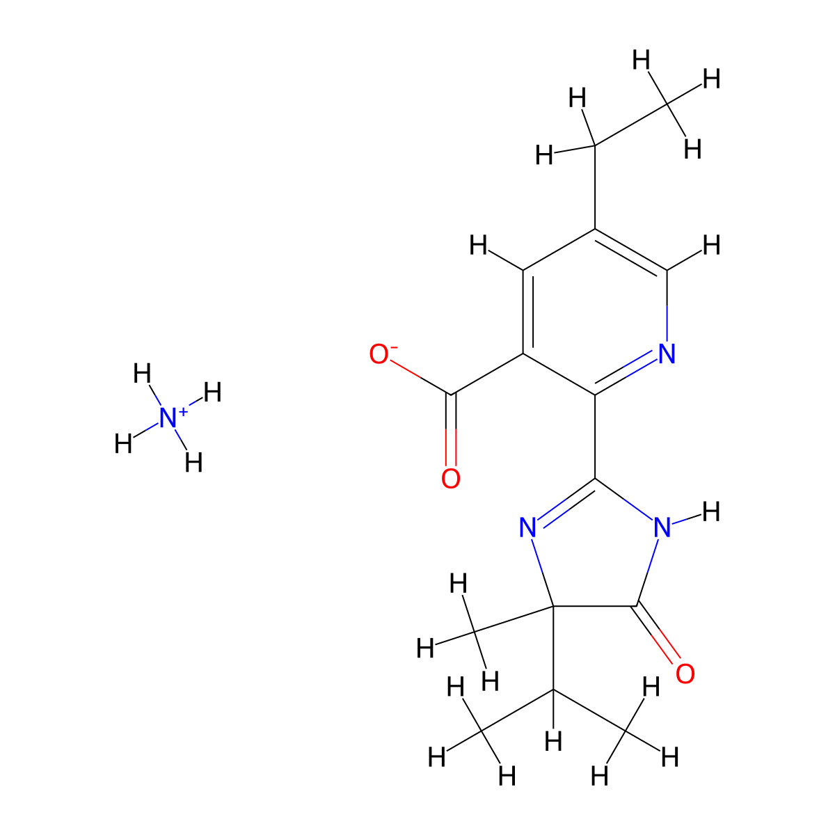 Imazethapyr-ammonium molecular structure, CAS 101917-66-2