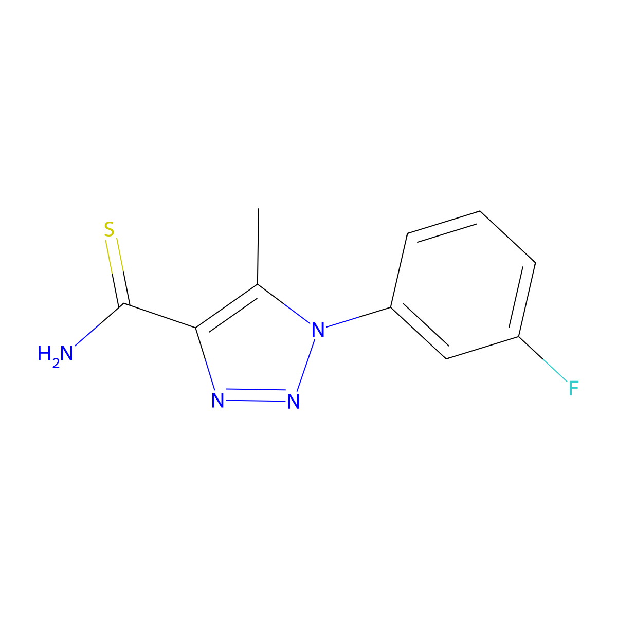 1-(3-fluorophenyl)-5-methyl-1H-1,2,3-triazole-4-carbothioamide molecular structure, CAS 1019187-19-9
