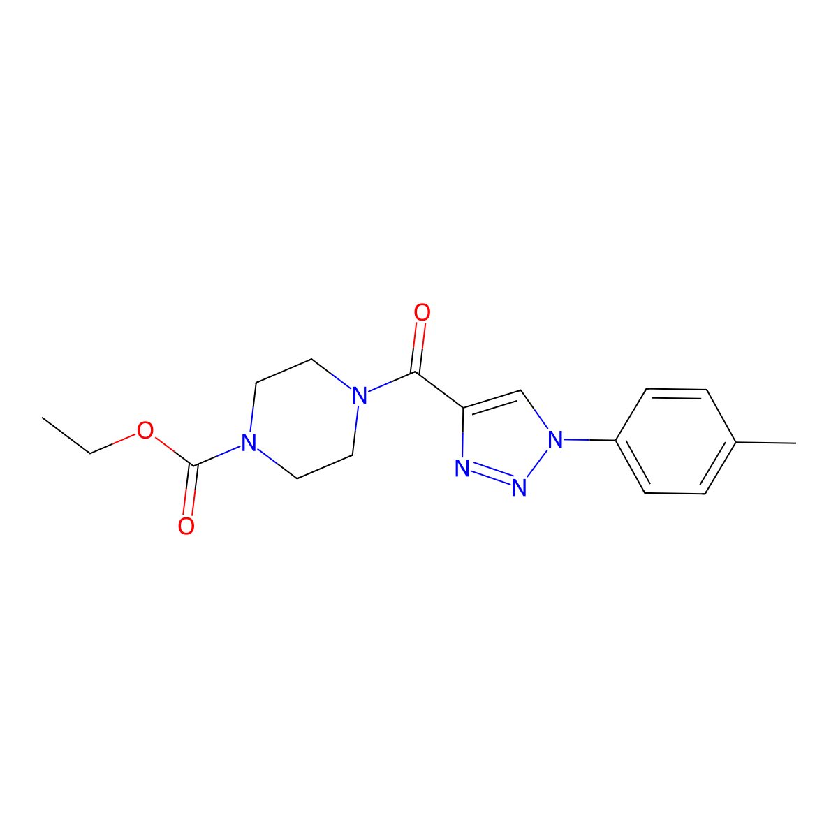 ethyl 4-[1-(4-methylphenyl)-1H-1,2,3-triazole-4-carbonyl]piperazine-1-carboxylate molecular structure, CAS 1019191-55-9