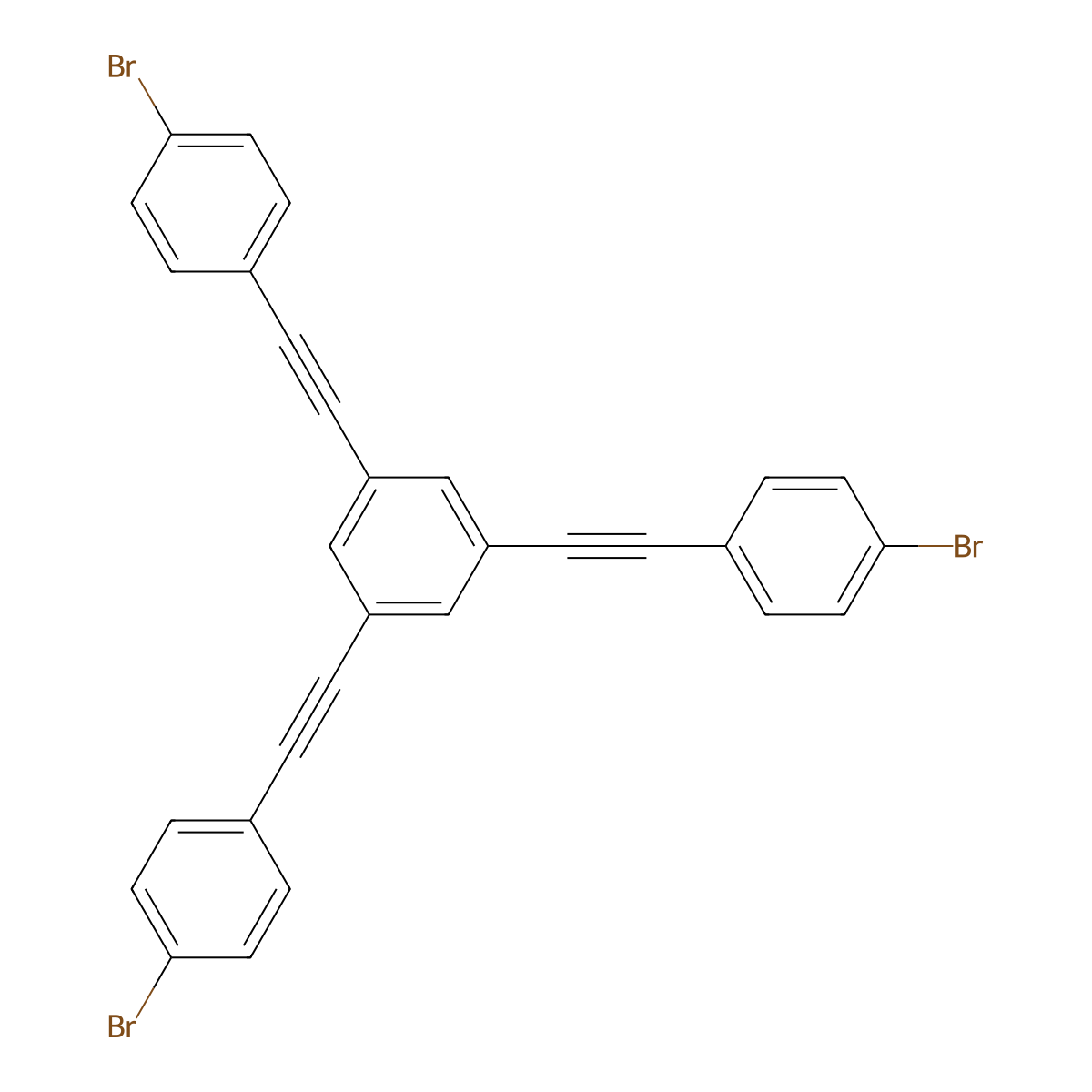1,3,5-Tris((4-bromophenyl)ethynyl)benzene molecular structure, CAS 1019209-38-1