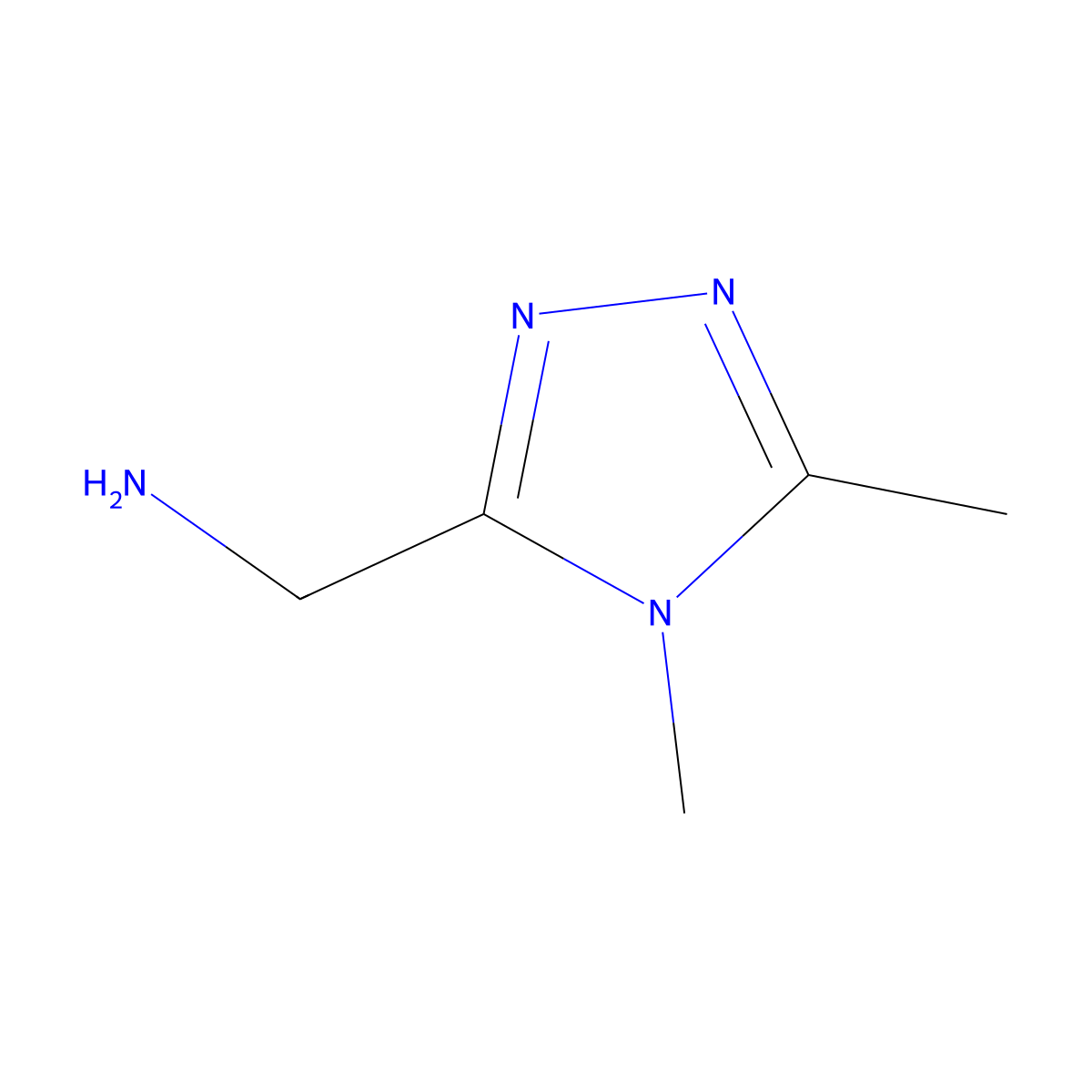(dimethyl-4H-1,2,4-triazol-3-yl)methanamine molecular structure, CAS 1019258-77-5