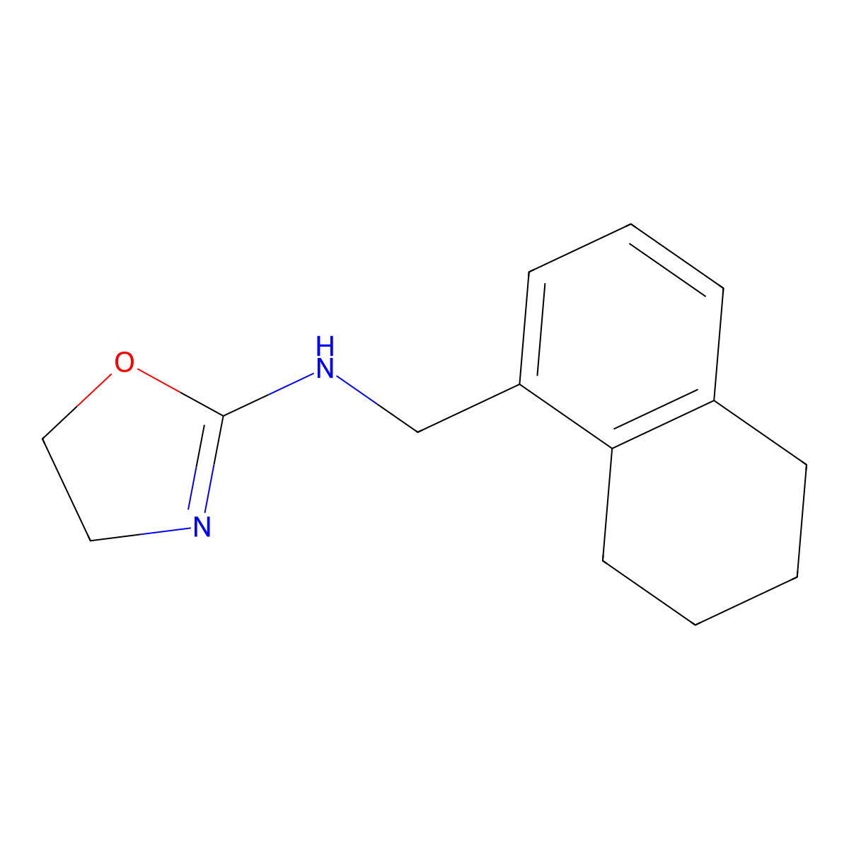1-Naphthalenemethylamine, 5,6,7,8-tetrahydro-N-(2-oxazolin-2-yl)- molecular structure, CAS 101931-37-7