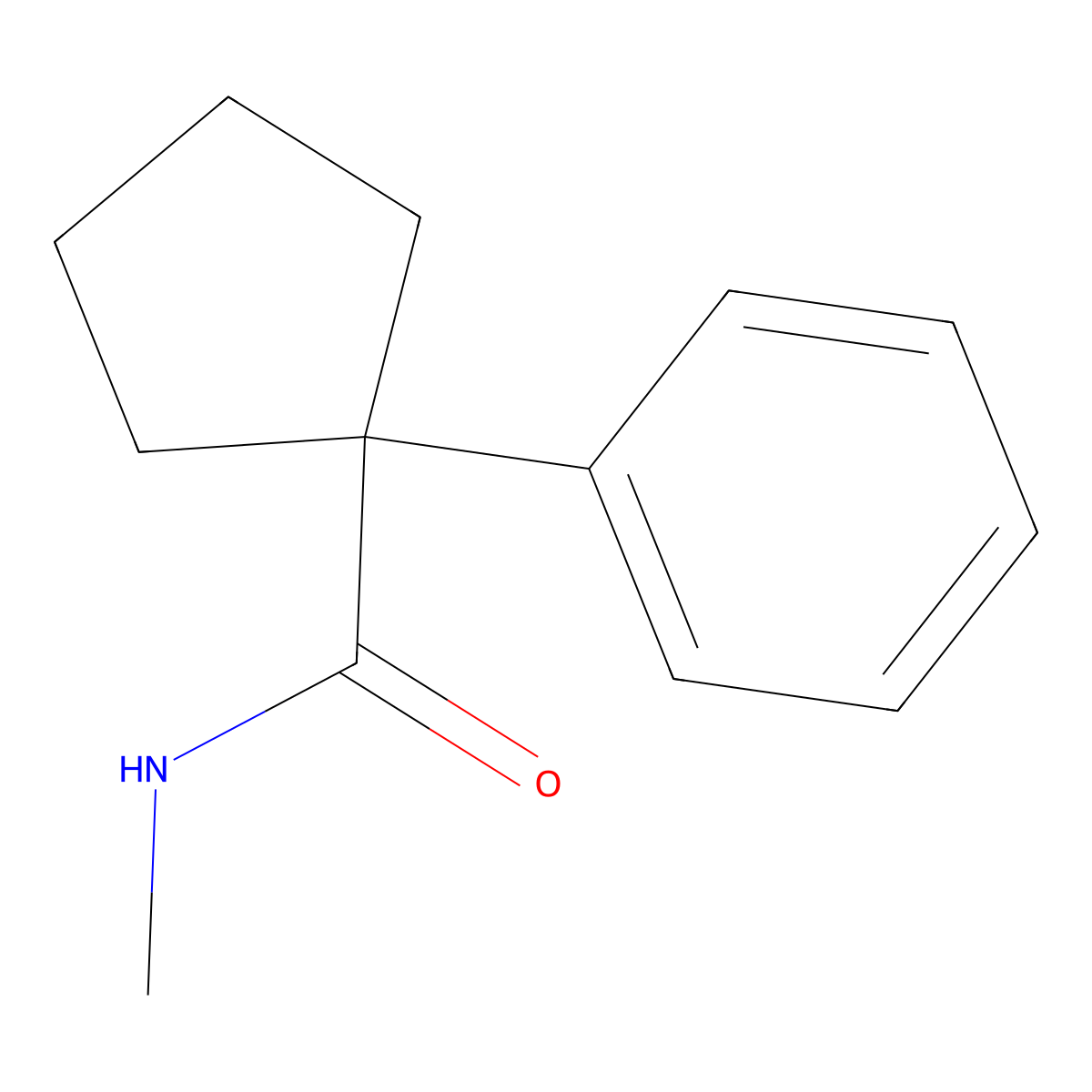 N-Methyl-1-phenylcyclopentanecarboxamide molecular structure, CAS 101932-01-8