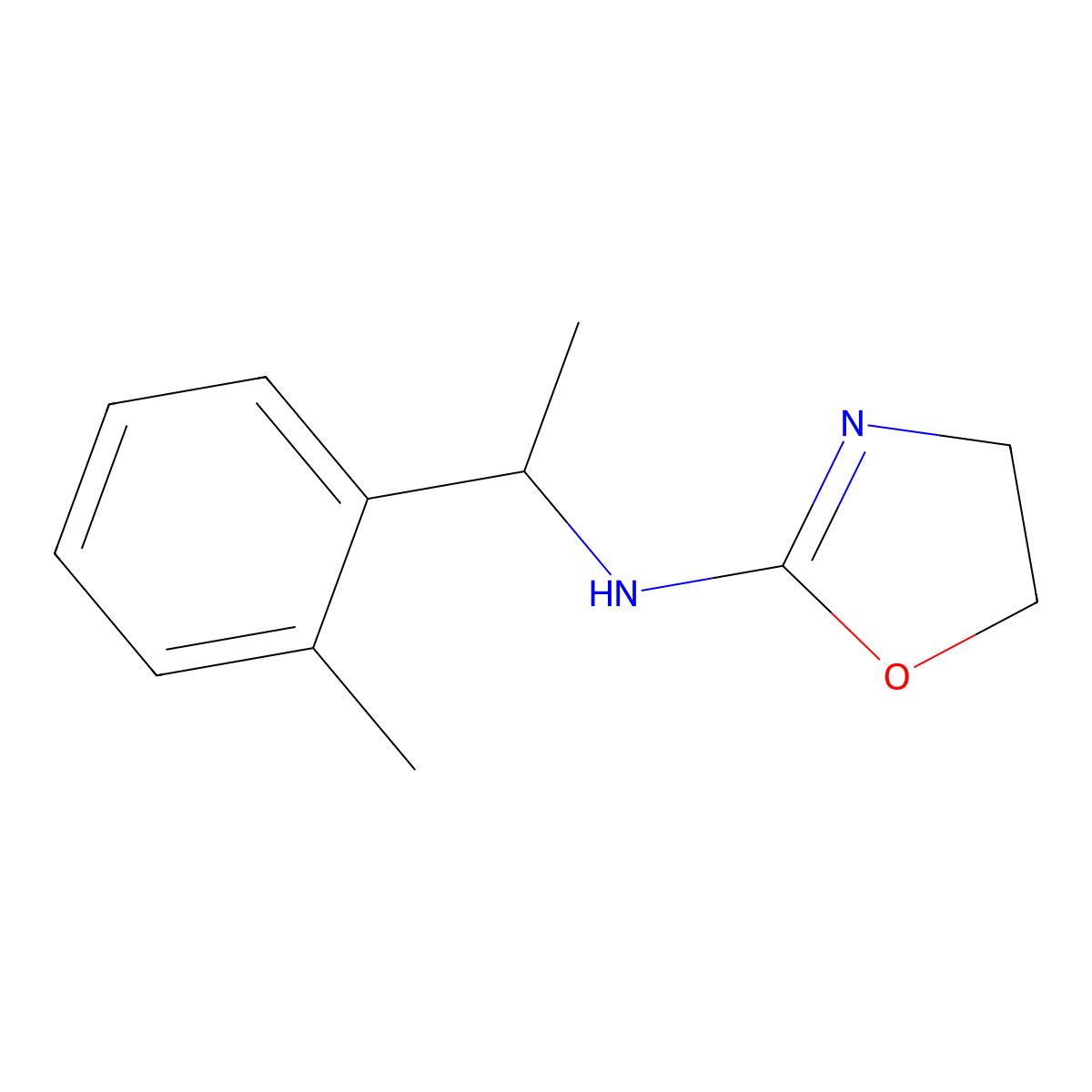2-Oxazoline, 2-(alpha,o-dimethylbenzylamino)- molecular structure, CAS 101932-32-5