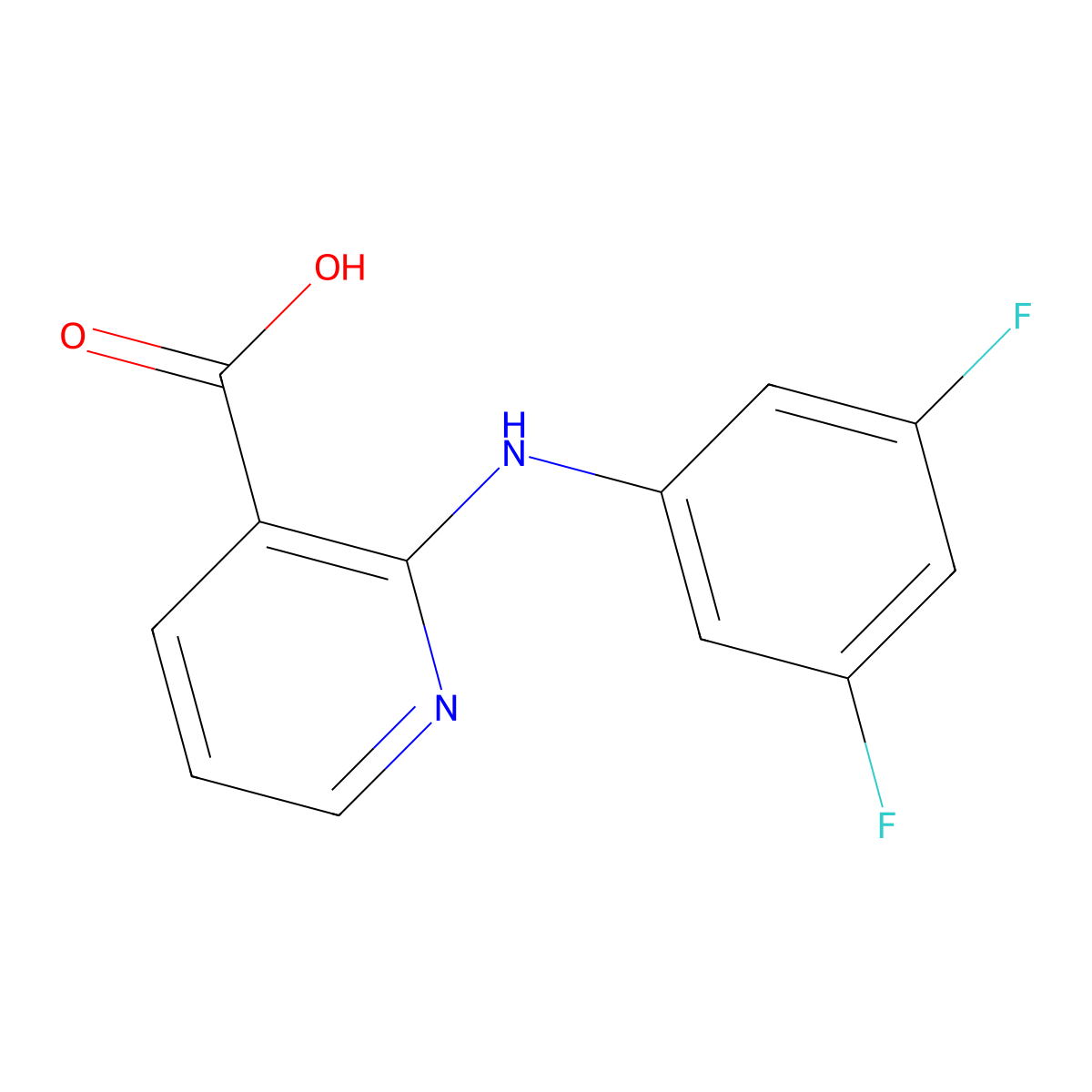 2-[(3,5-Difluorophenyl)amino]nicotinic acid molecular structure, CAS 1019323-01-3