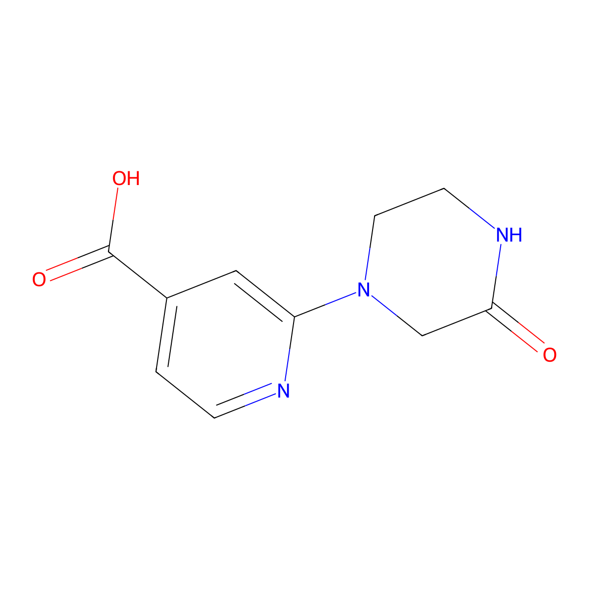 2-(3-Oxo-1-piperazinyl)isonicotinic acid molecular structure, CAS 1019323-66-0