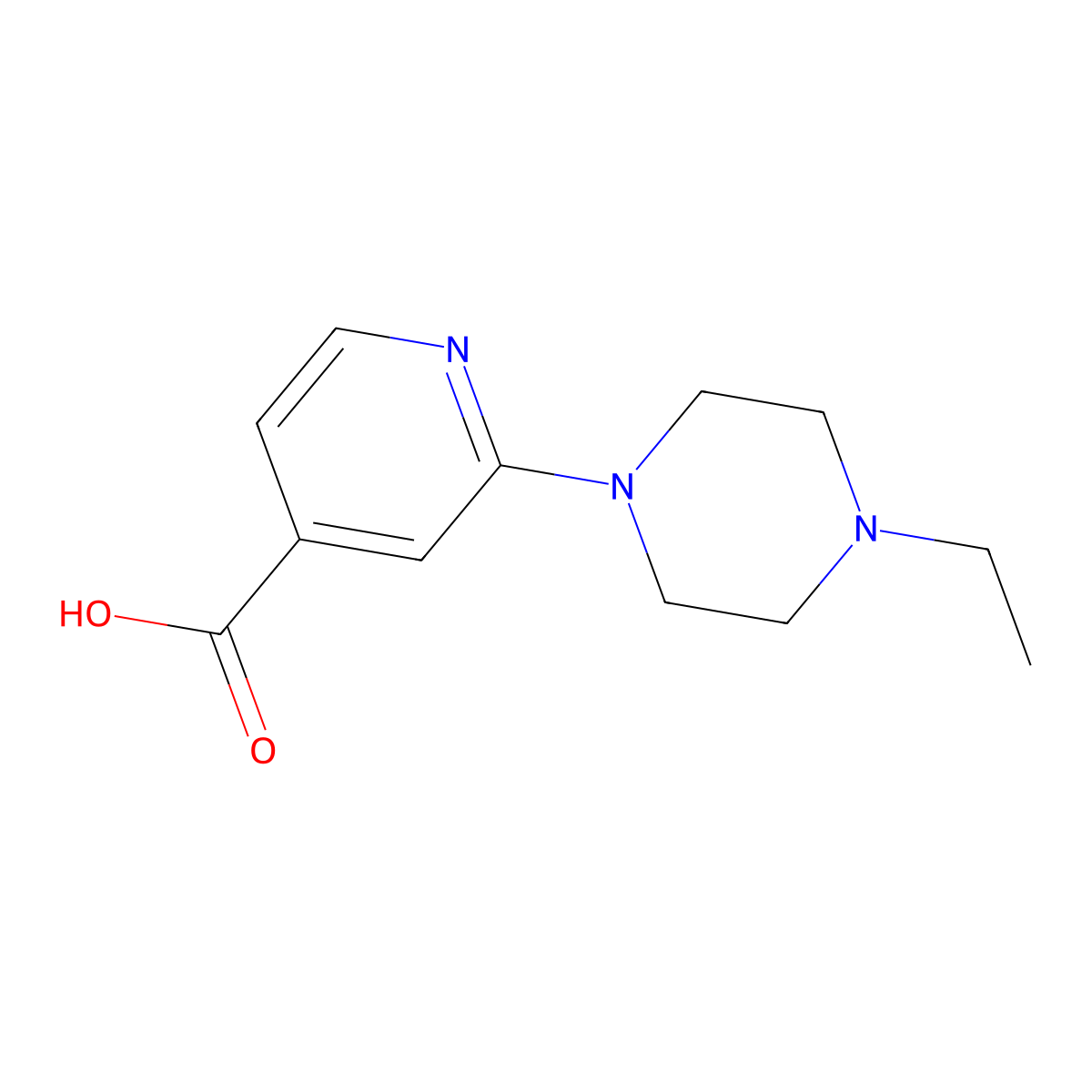 2-(4-Ethylpiperazino)isonicotinic acid molecular structure, CAS 1019323-95-5