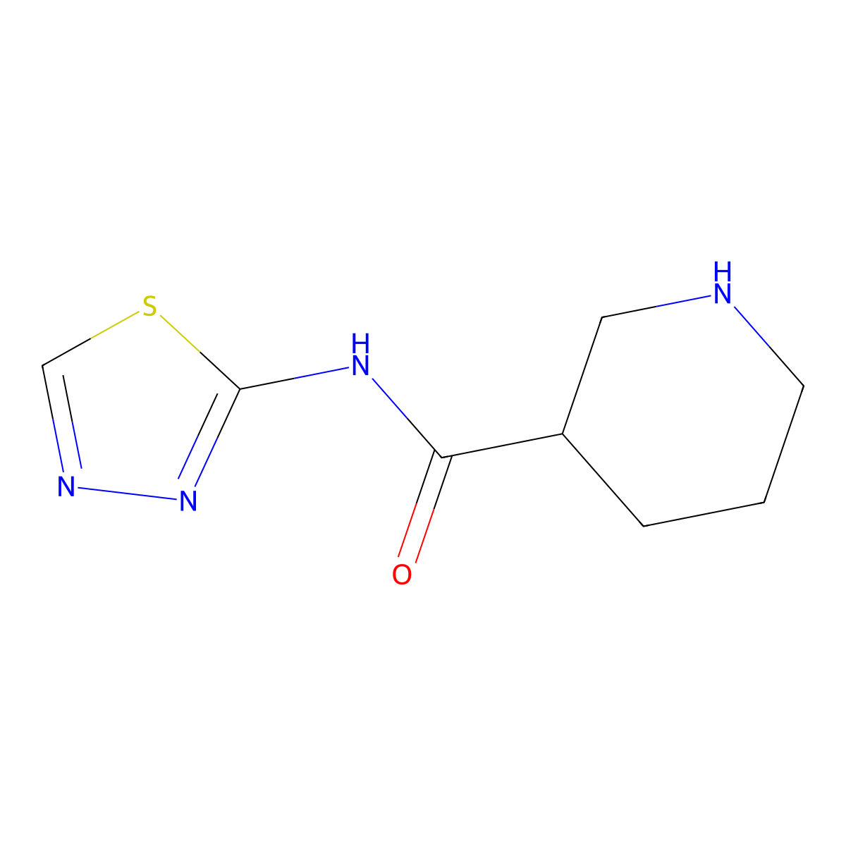 N-(1,3,4-thiadiazol-2-yl)piperidine-3-carboxamide molecular structure, CAS 1019324-93-6