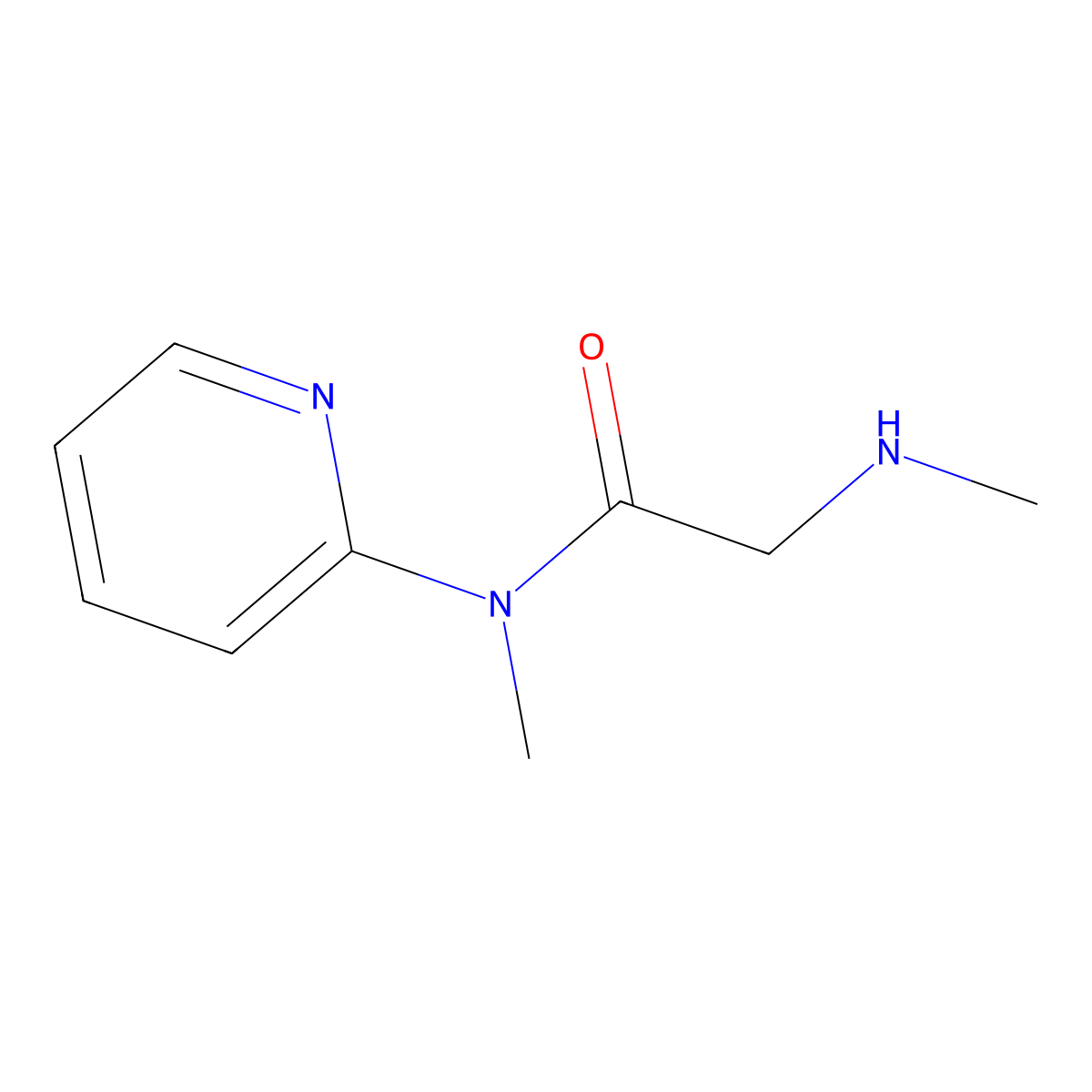 N-methyl-2-(methylamino)-N-(pyridin-2-yl)acetamide molecular structure, CAS 1019325-08-6