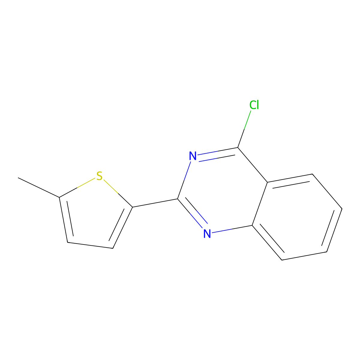 4-Chloro-2-(5-methylthiophen-2-yl)quinazoline molecular structure, CAS 1019325-36-0