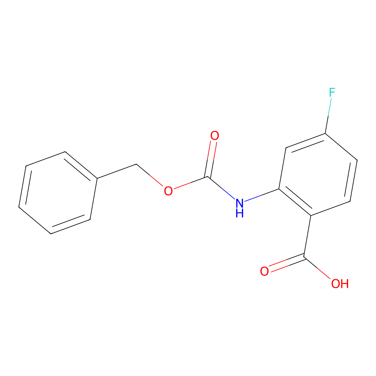 2-(((Benzyloxy)carbonyl)amino)-4-fluorobenzoic acid molecular structure, CAS 1019325-91-7