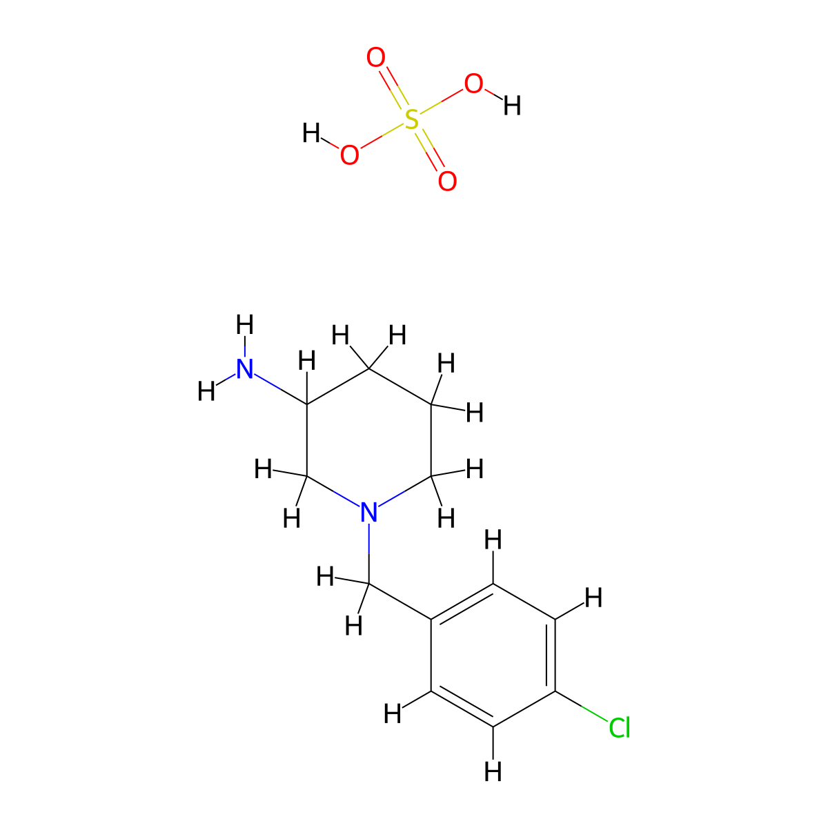 1-(4-Chlorobenzyl)piperidin-3-amine sulfate molecular structure, CAS 1019331-35-1