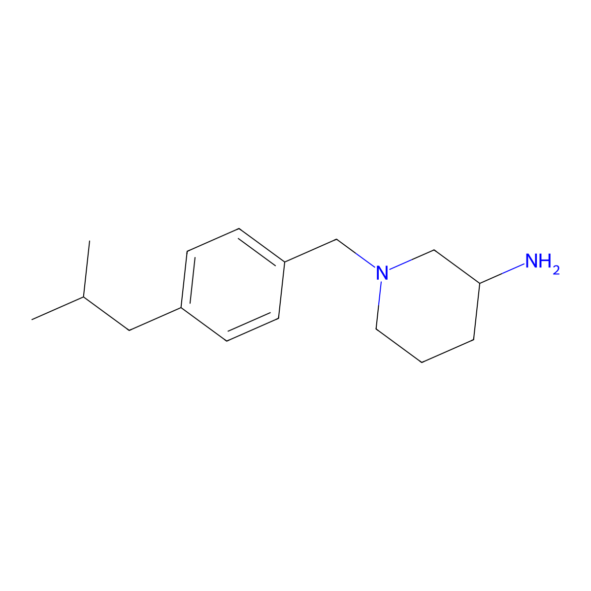 3-Piperidinamine, 1-[[4-(2-methylpropyl)phenyl]methyl]- molecular structure, CAS 1019331-37-3