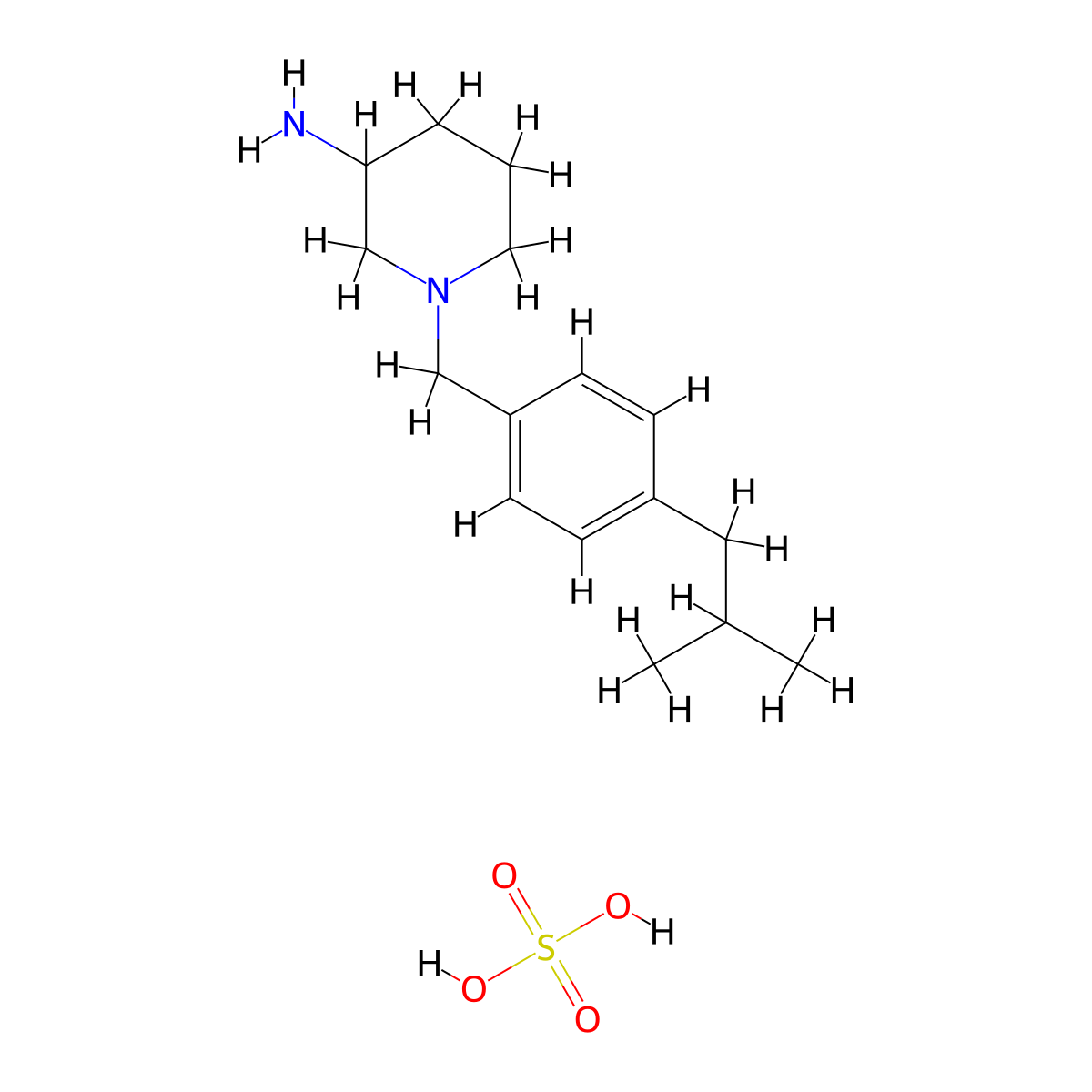 1-(4-Isobutylbenzyl)piperidin-3-amine sulfate molecular structure, CAS 1019331-38-4