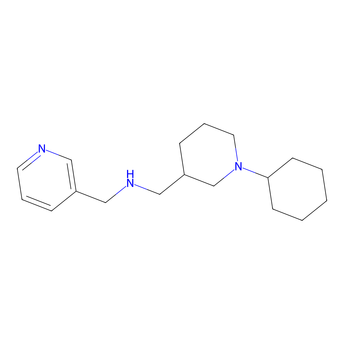 N-[(1-Cyclohexyl-3-piperidinyl)methyl]-3-pyridinemethanamine molecular structure, CAS 1019331-39-5