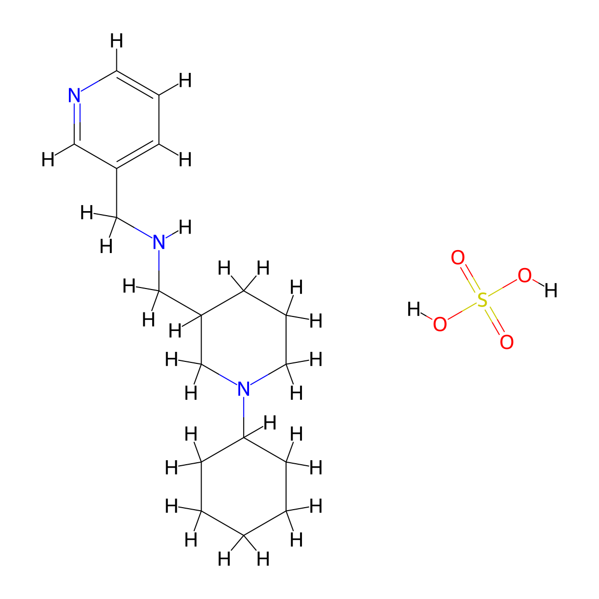 [(1-Cyclohexylpiperidin-3-yl)methyl]-(pyridin-3-ylmethyl)amine sulfate molecular structure, CAS 1019331-40-8