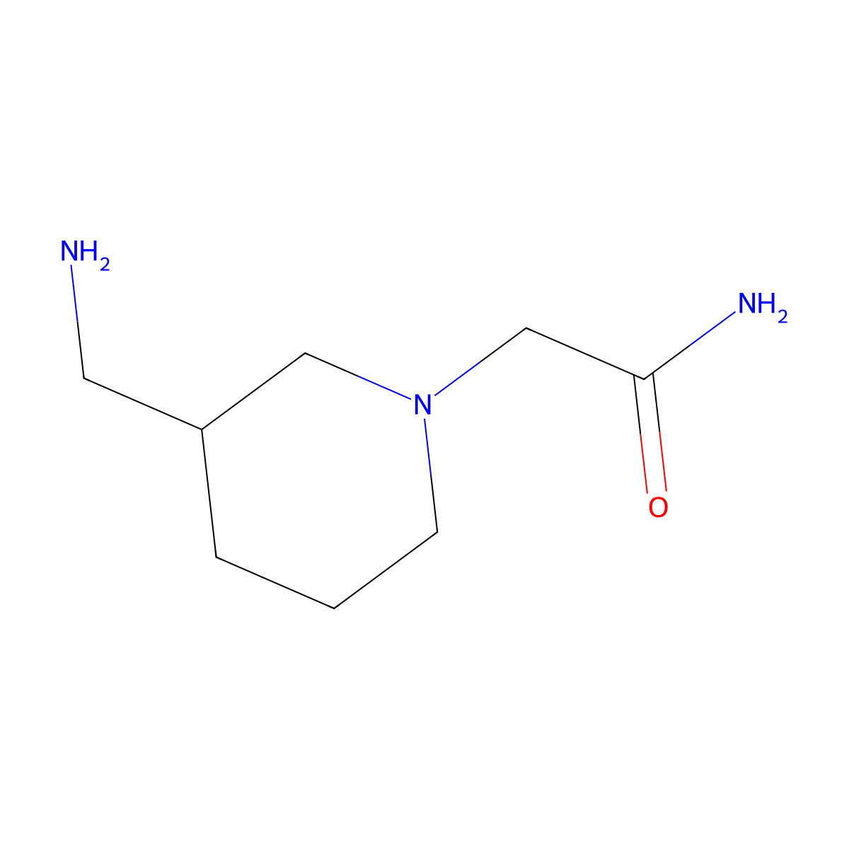 2-[3-(Aminomethyl)piperidin-1-yl]acetamide molecular structure, CAS 1019340-57-8