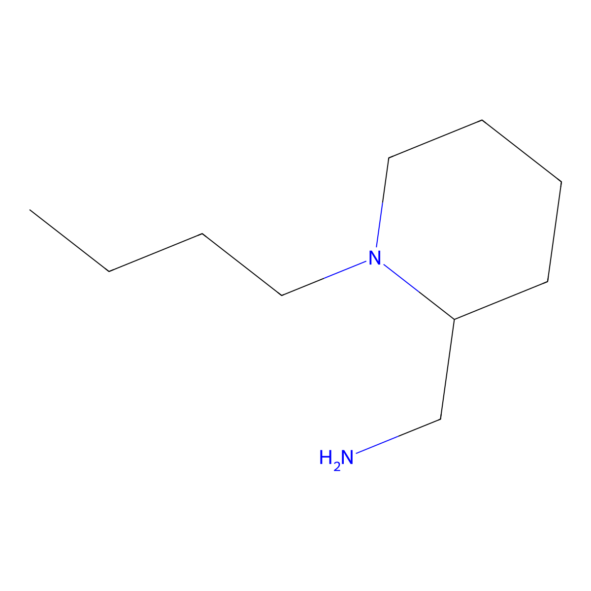 (1-Butylpiperidin-2-yl)methanamine molecular structure, CAS 1019341-68-4